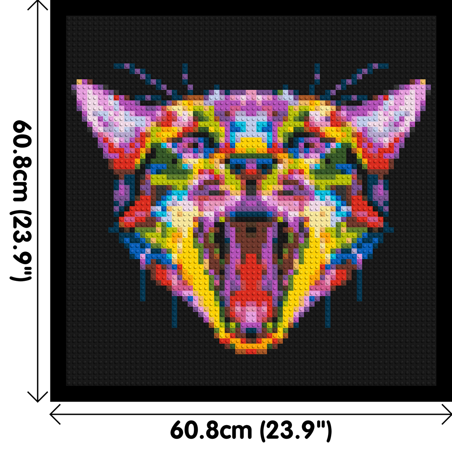 Meowing Cat Colourful Pop Art - Brick Art Mosaic Kit 3x3 large