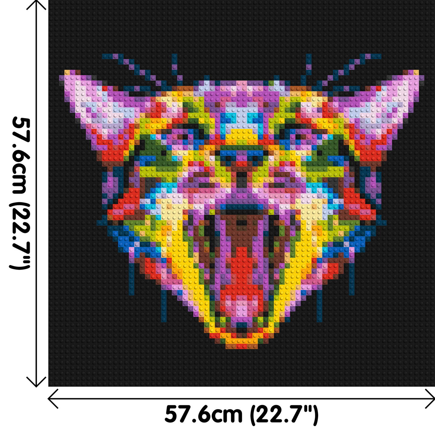 Meowing Cat Colourful Pop Art - Brick Art Mosaic Kit 3x3 large