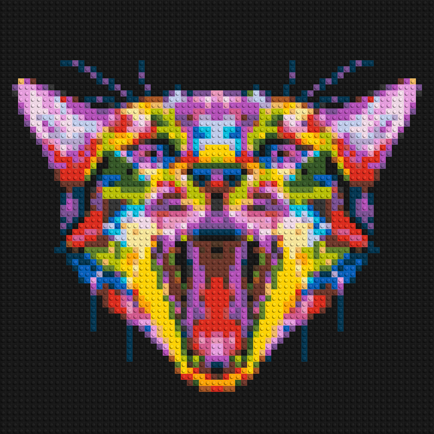 Meowing Cat Colourful Pop Art - Brick Art Mosaic Kit 3x3 large