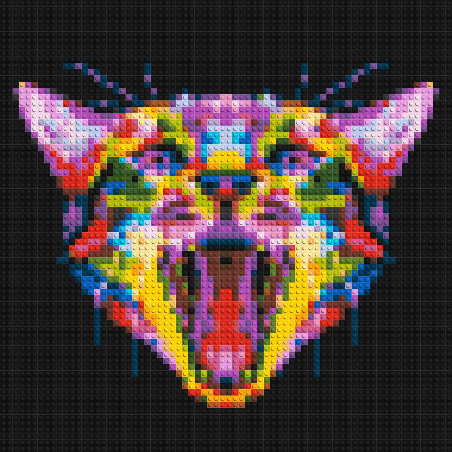 Meowing Cat Colourful Pop Art - Brick Art Mosaic Kit 3x3 large