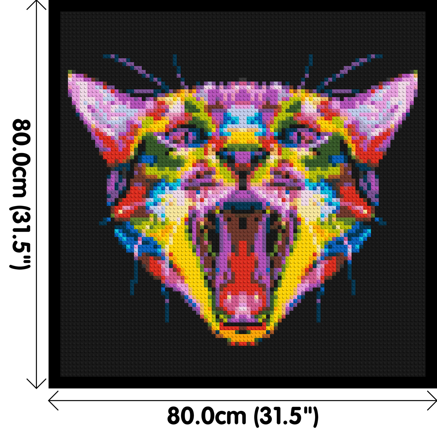 Meowing Cat Colourful Pop Art - Brick Art Mosaic Kit 4x4 large