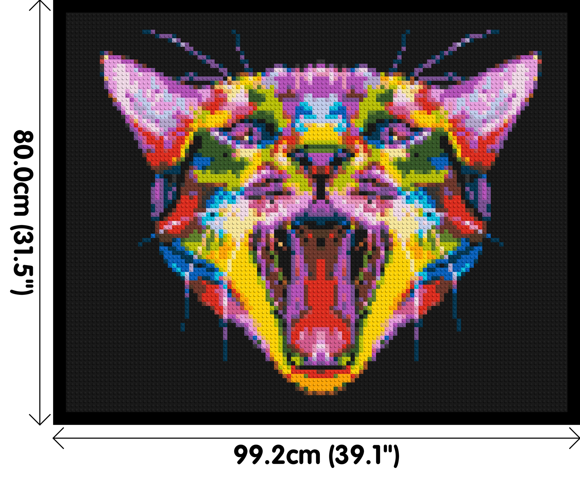 Meowing Cat Colourful Pop Art - Brick Art Mosaic Kit 5x4 dimensions with frame