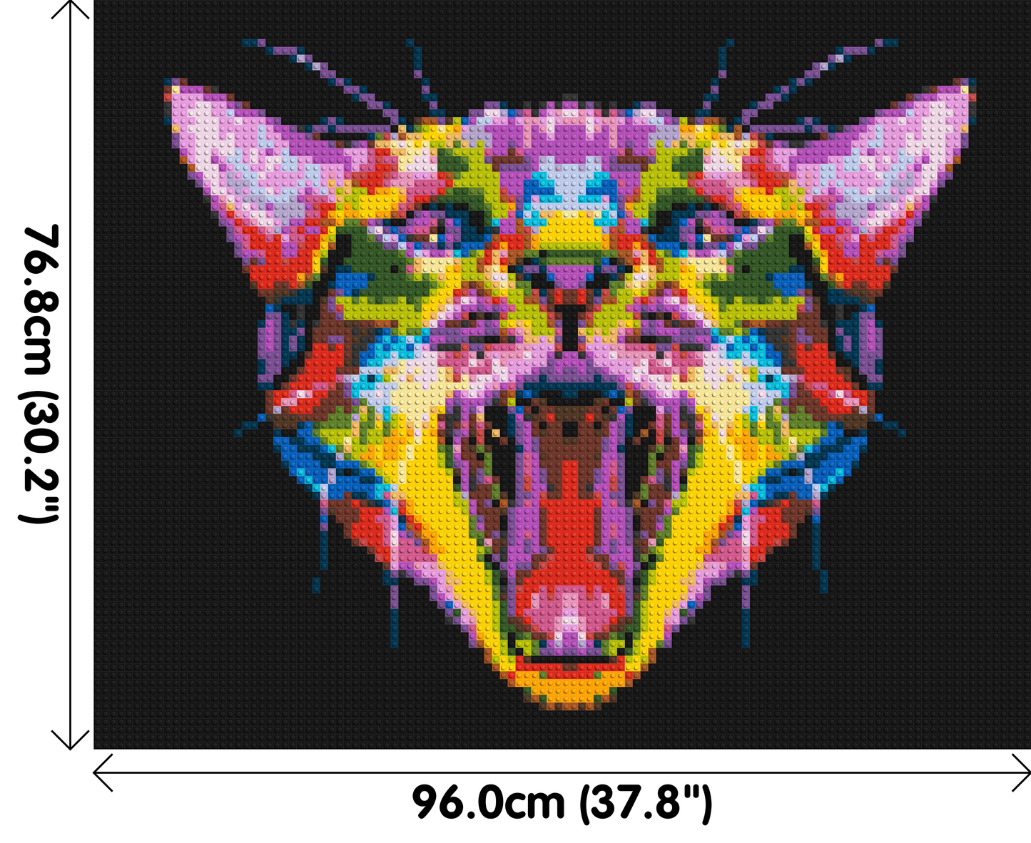 Meowing Cat Colourful Pop Art - Brick Art Mosaic Kit 5x4 large