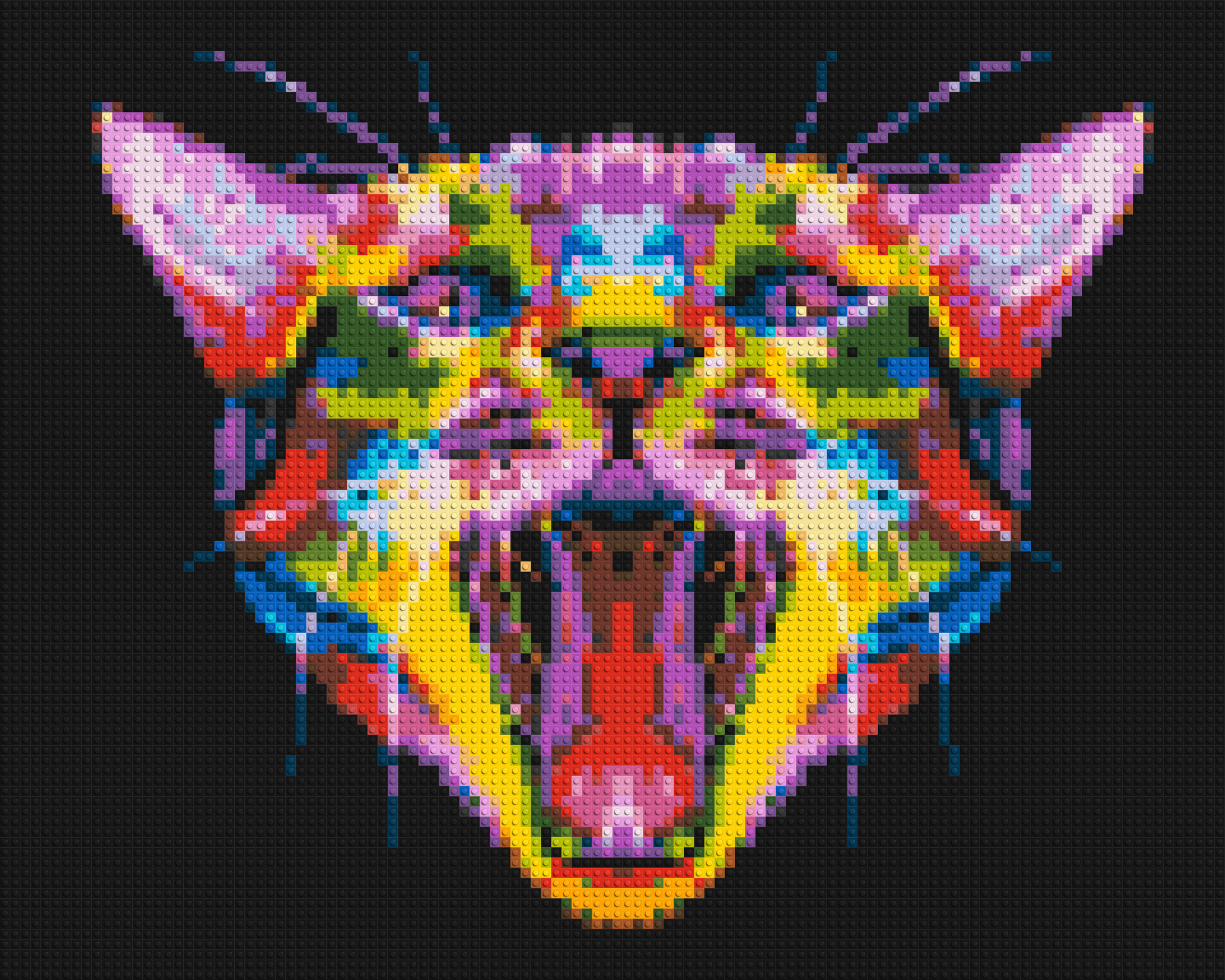 Meowing Cat Colourful Pop Art - Brick Art Mosaic Kit 5x4 large