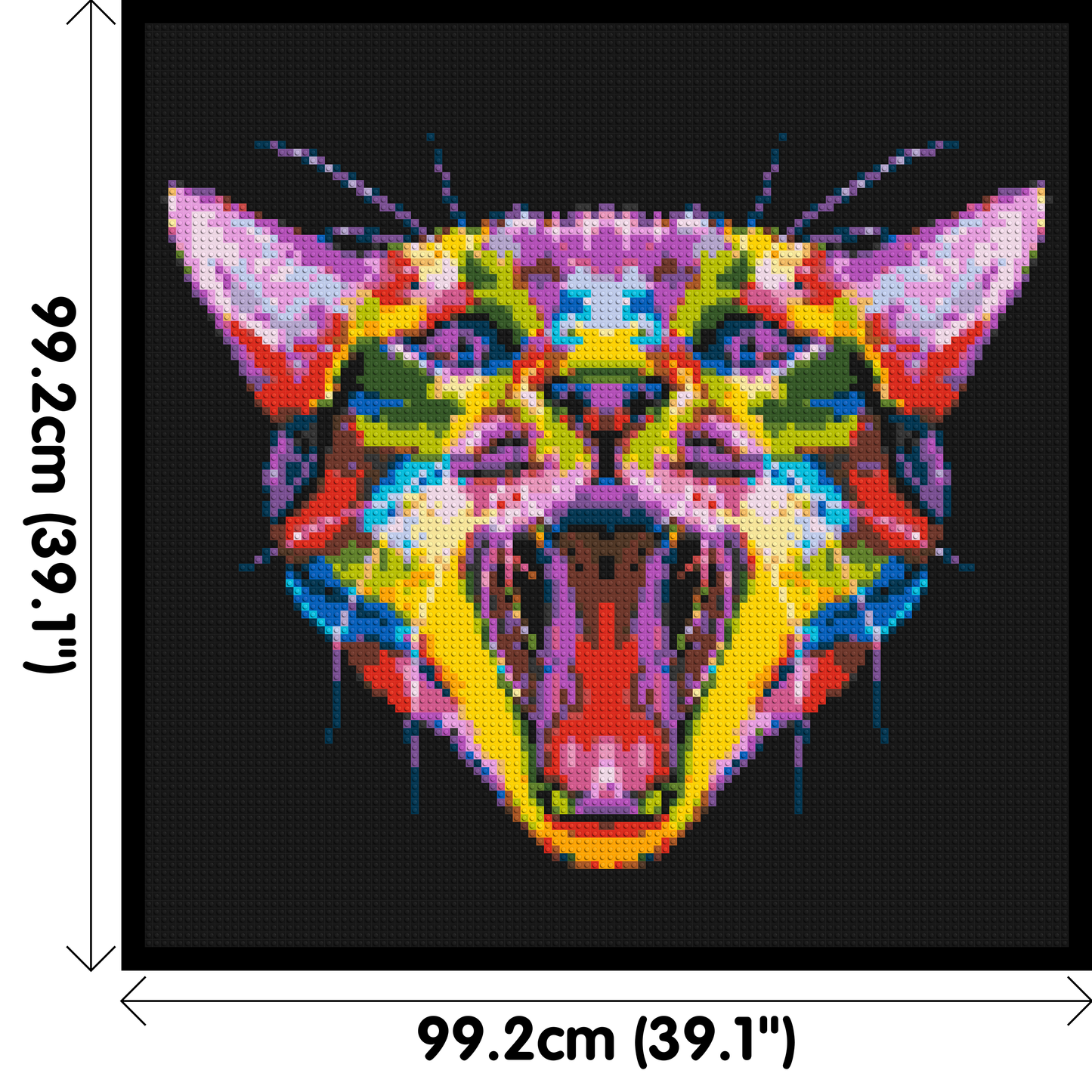 Meowing Cat Colourful Pop Art - Brick Art Mosaic Kit 5x5 large