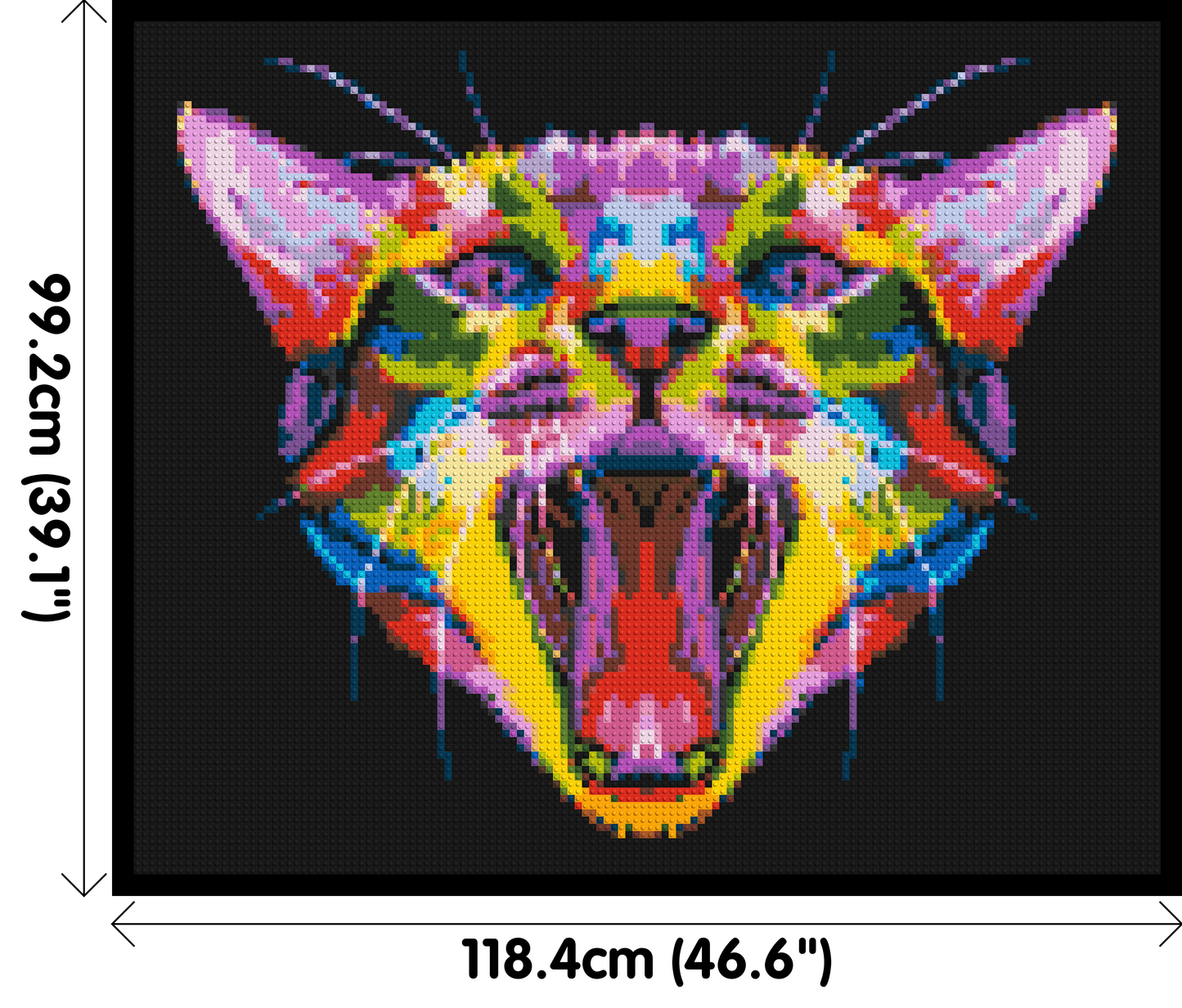 Meowing Cat Colourful Pop Art - Brick Art Mosaic Kit 6x5 large