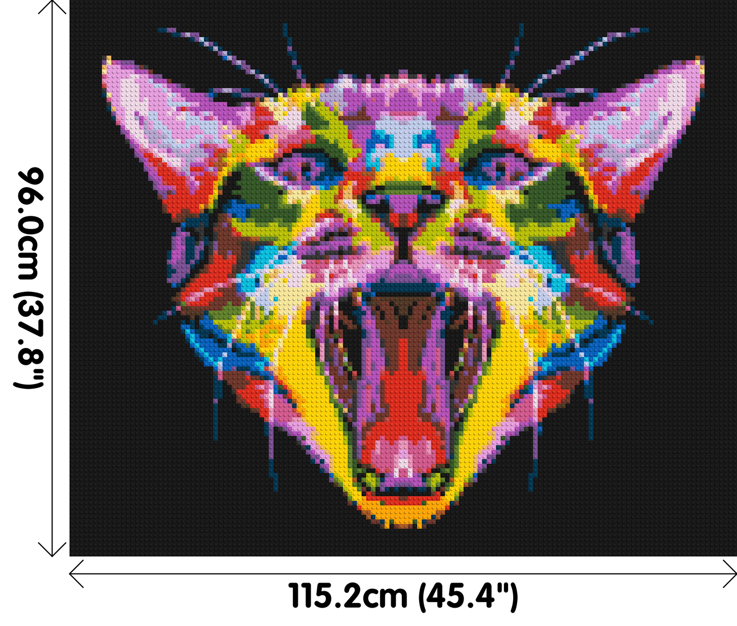 Meowing Cat Colourful Pop Art - Brick Art Mosaic Kit 6x5 large