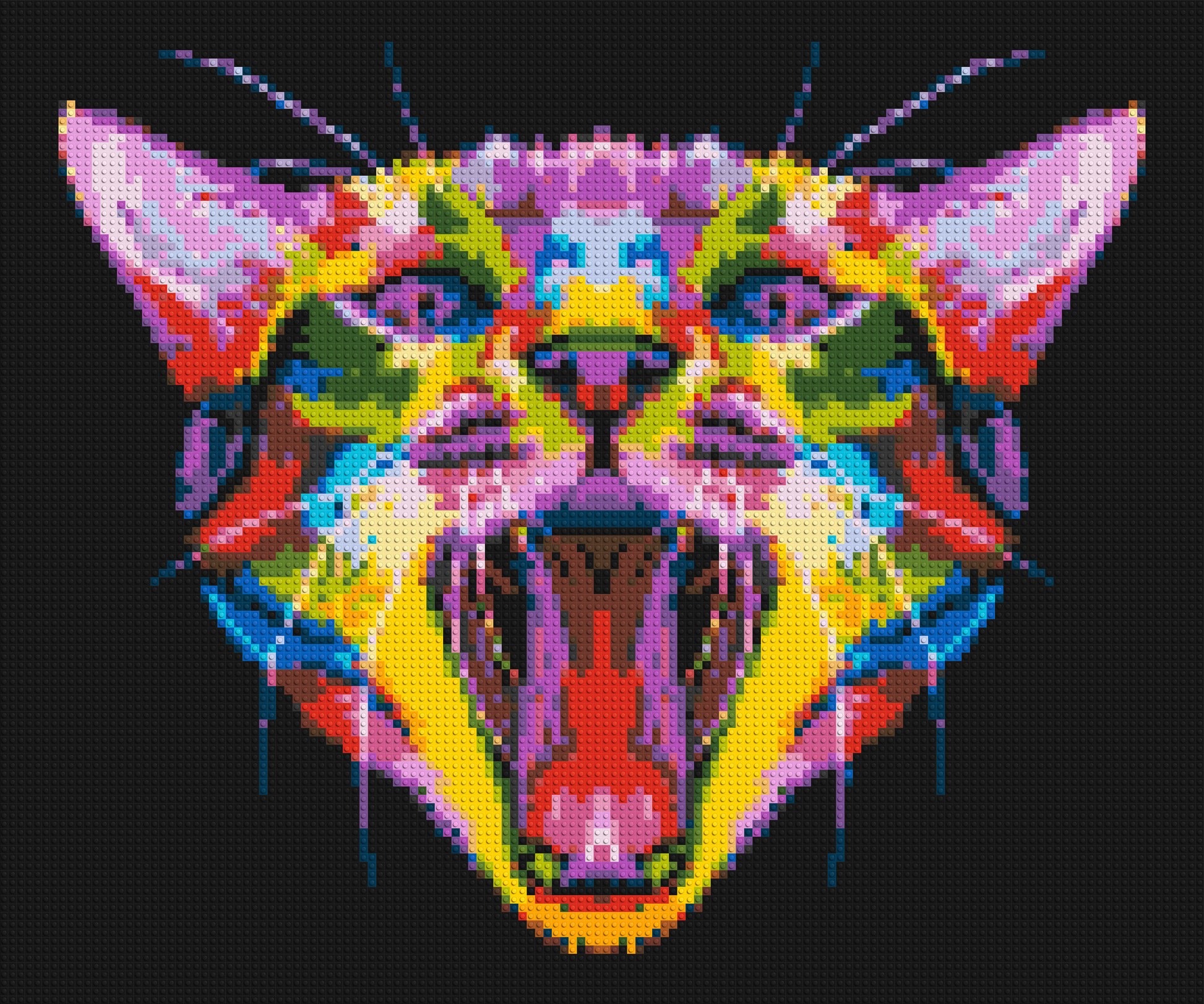 Meowing Cat Colourful Pop Art - Brick Art Mosaic Kit 6x5 large