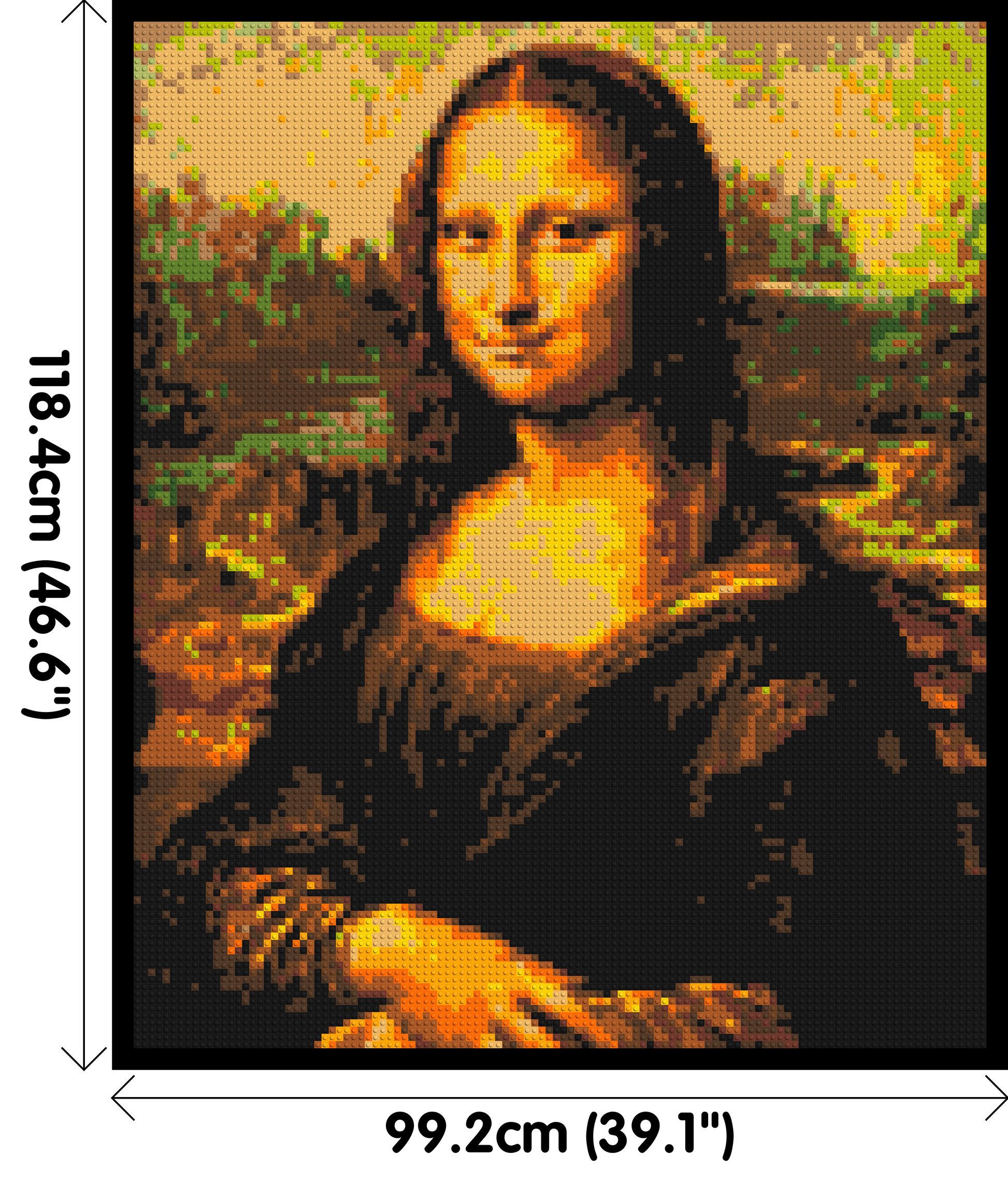 The Mona Lisa by Leonardo Da Vinci - Brick Art Mosaic Kit 5x6 dimensions with frame