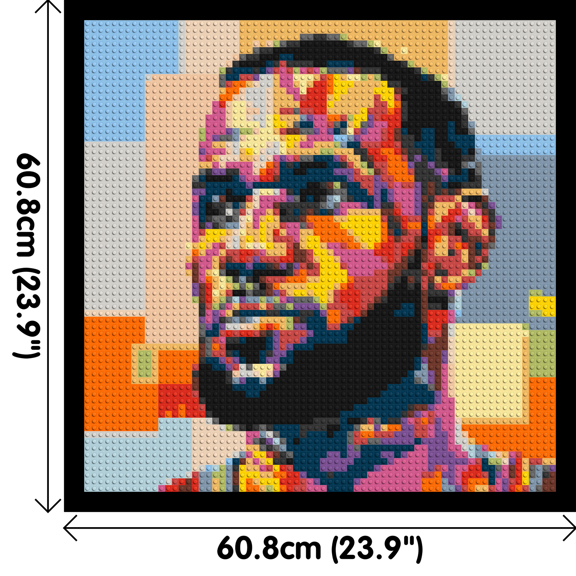 LeBron James - Brick Art Mosaic Kit 3x3 dimensions with frame