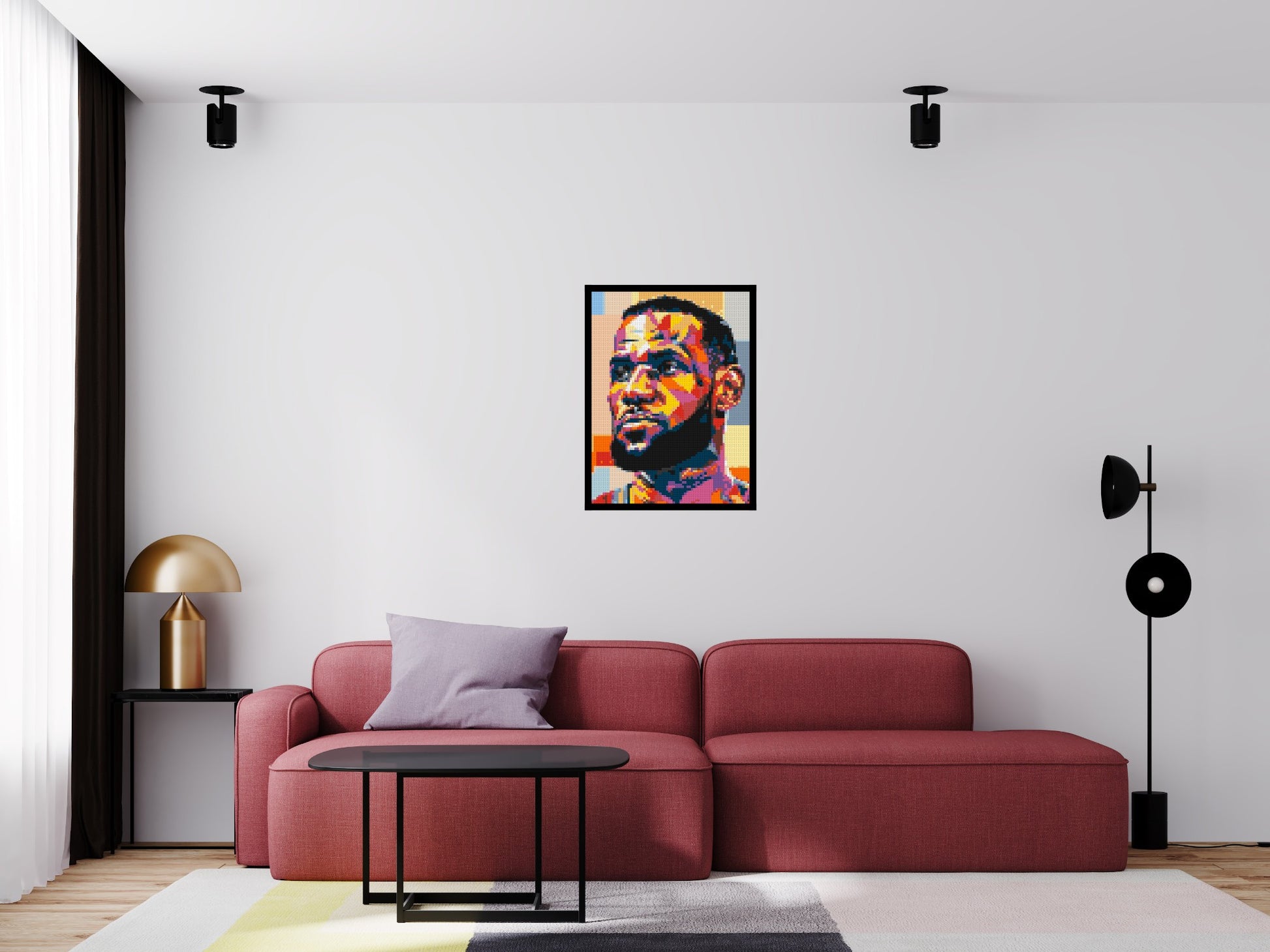 LeBron James - Brick Art Mosaic Kit 3x4 scene with frame