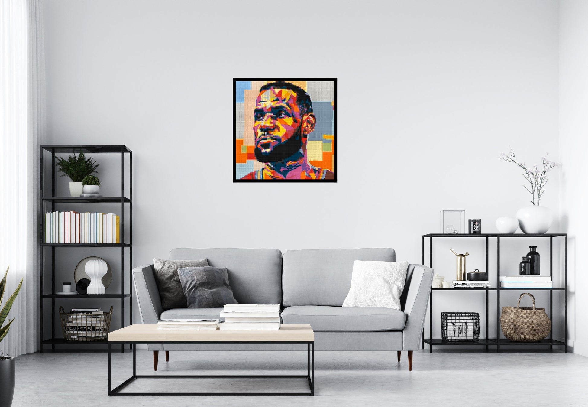 LeBron James - Brick Art Mosaic Kit 4x4 scene with frame