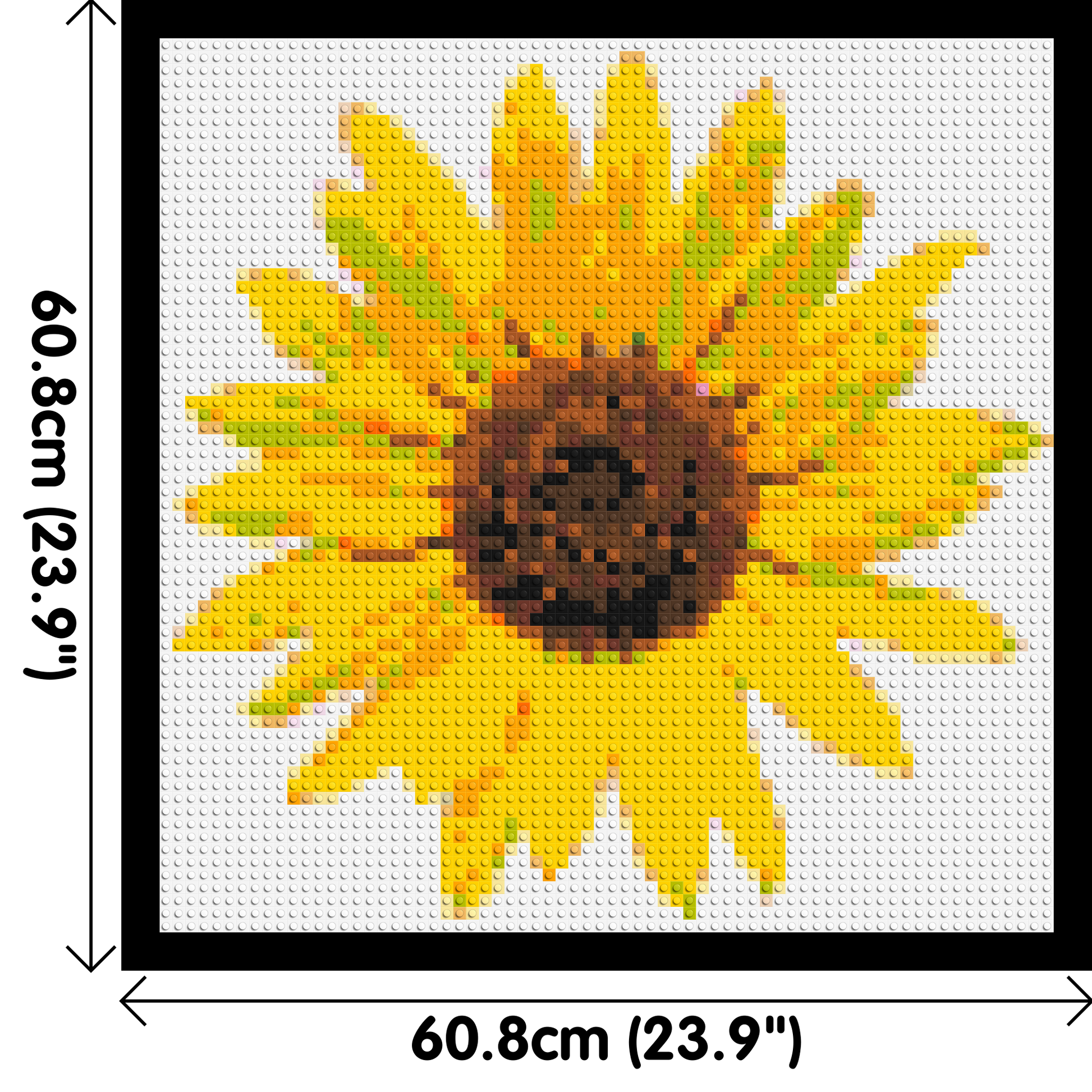 Sunflower - Brick Art Mosaic Kit 3x3 dimensions with frame