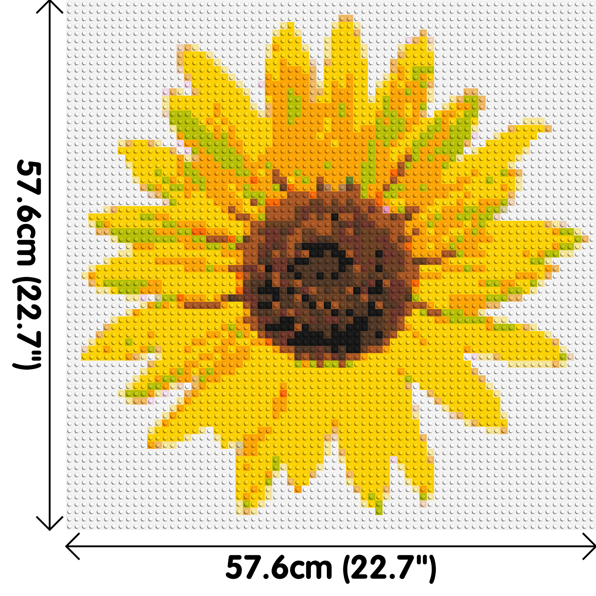 Sunflower - Brick Art Mosaic Kit 3x3 dimensions