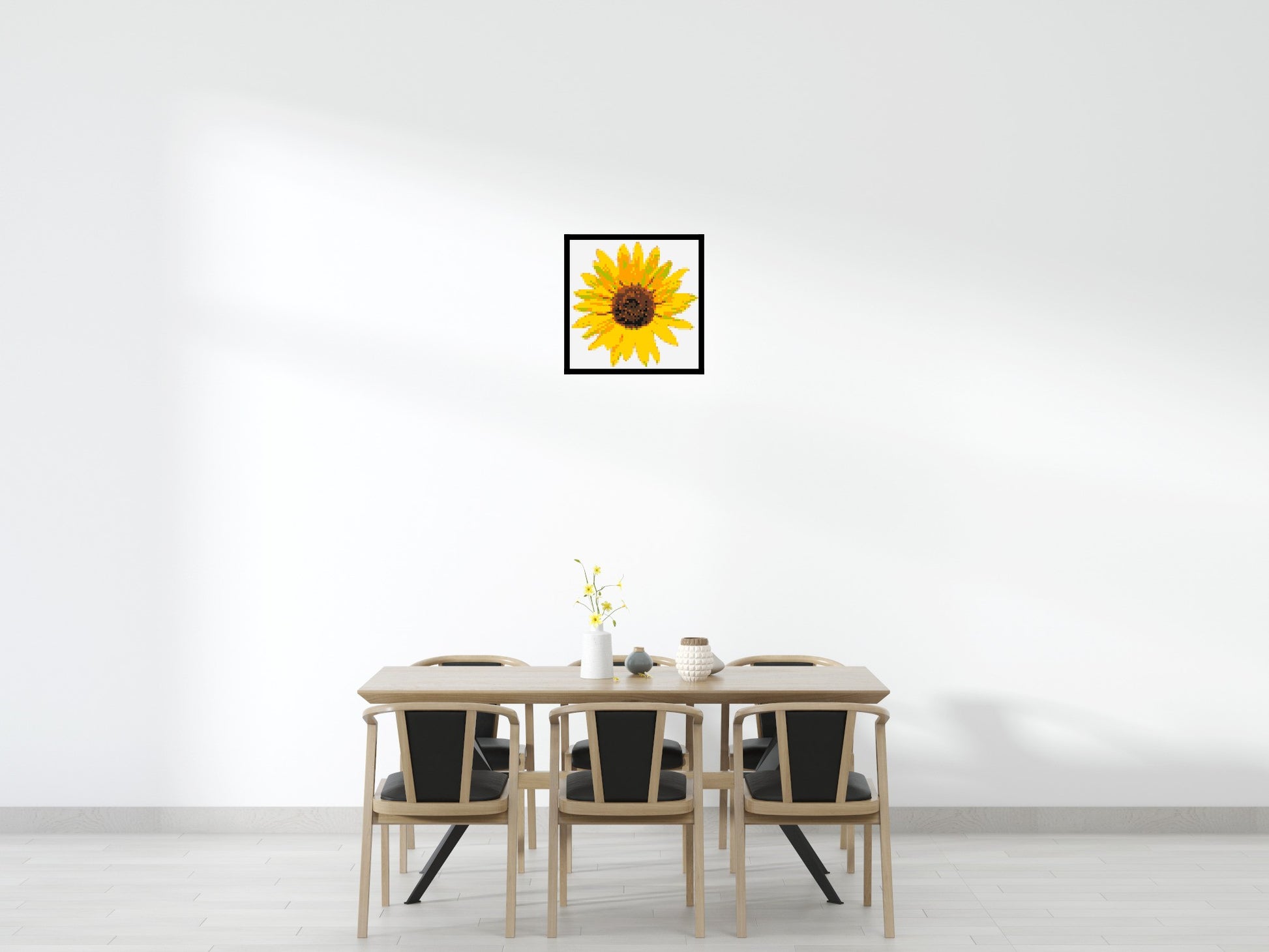 Sunflower - Brick Art Mosaic Kit 3x3 scene with frame