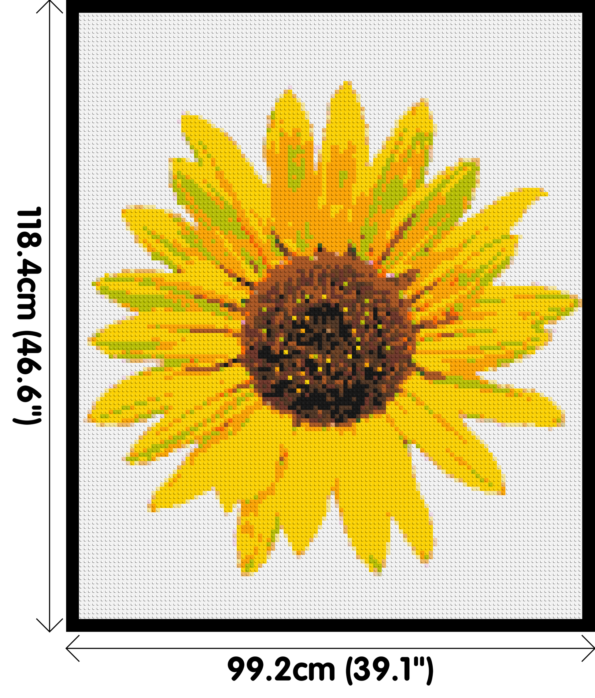 Sunflower - Brick Art Mosaic Kit 5x6 dimensions with frame