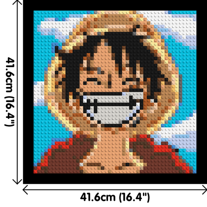 Monkey D. Luffy Pixel Art - Brick Art Mosaic Kit 2x2 large