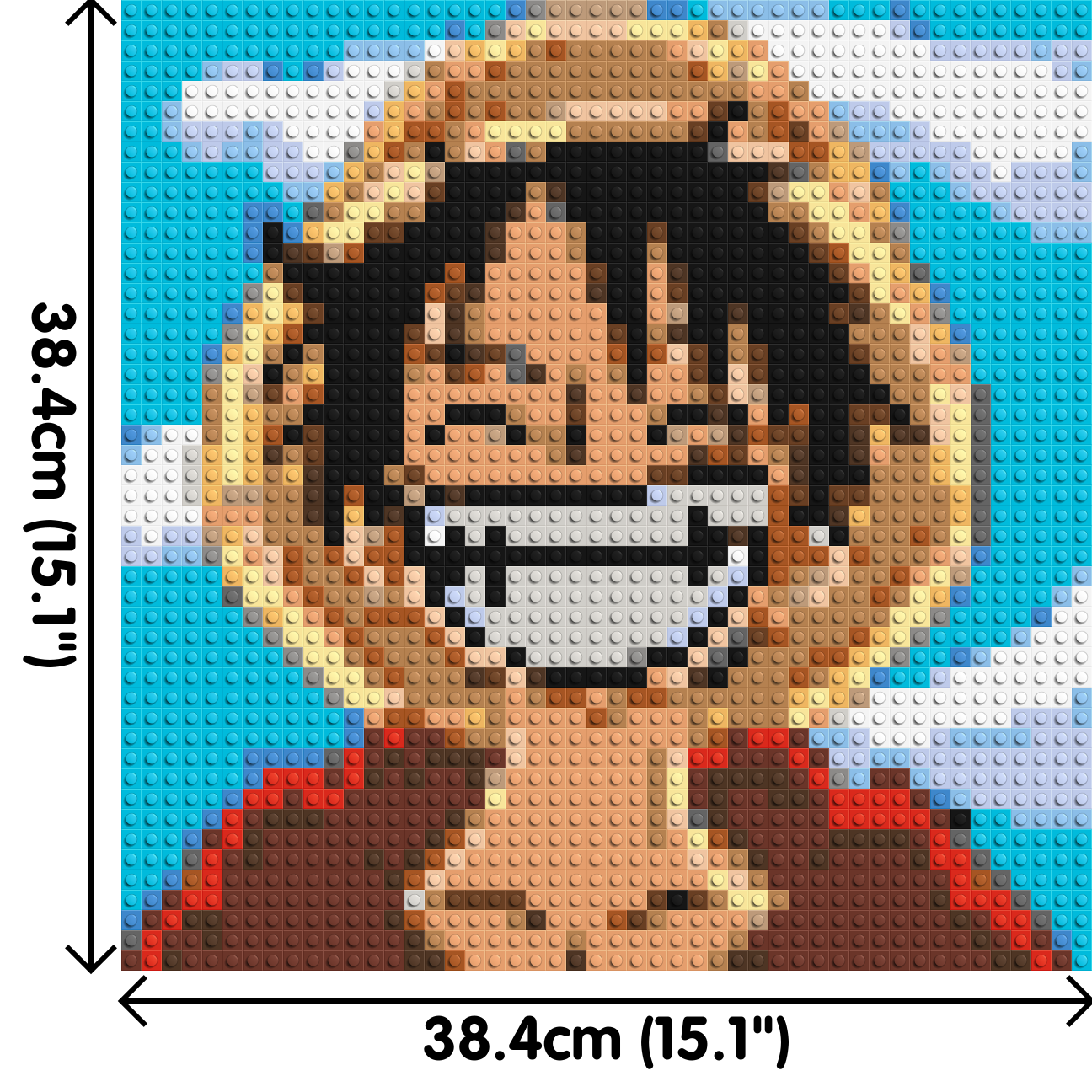 Monkey D. Luffy Pixel Art - Brick Art Mosaic Kit 2x2 dimensions