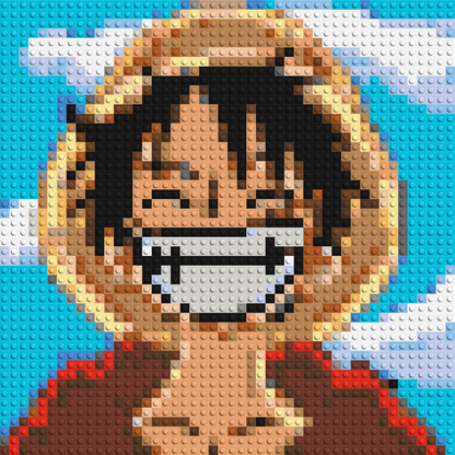 Monkey D. Luffy Pixel Art - Brick Art Mosaic Kit 2x2 large