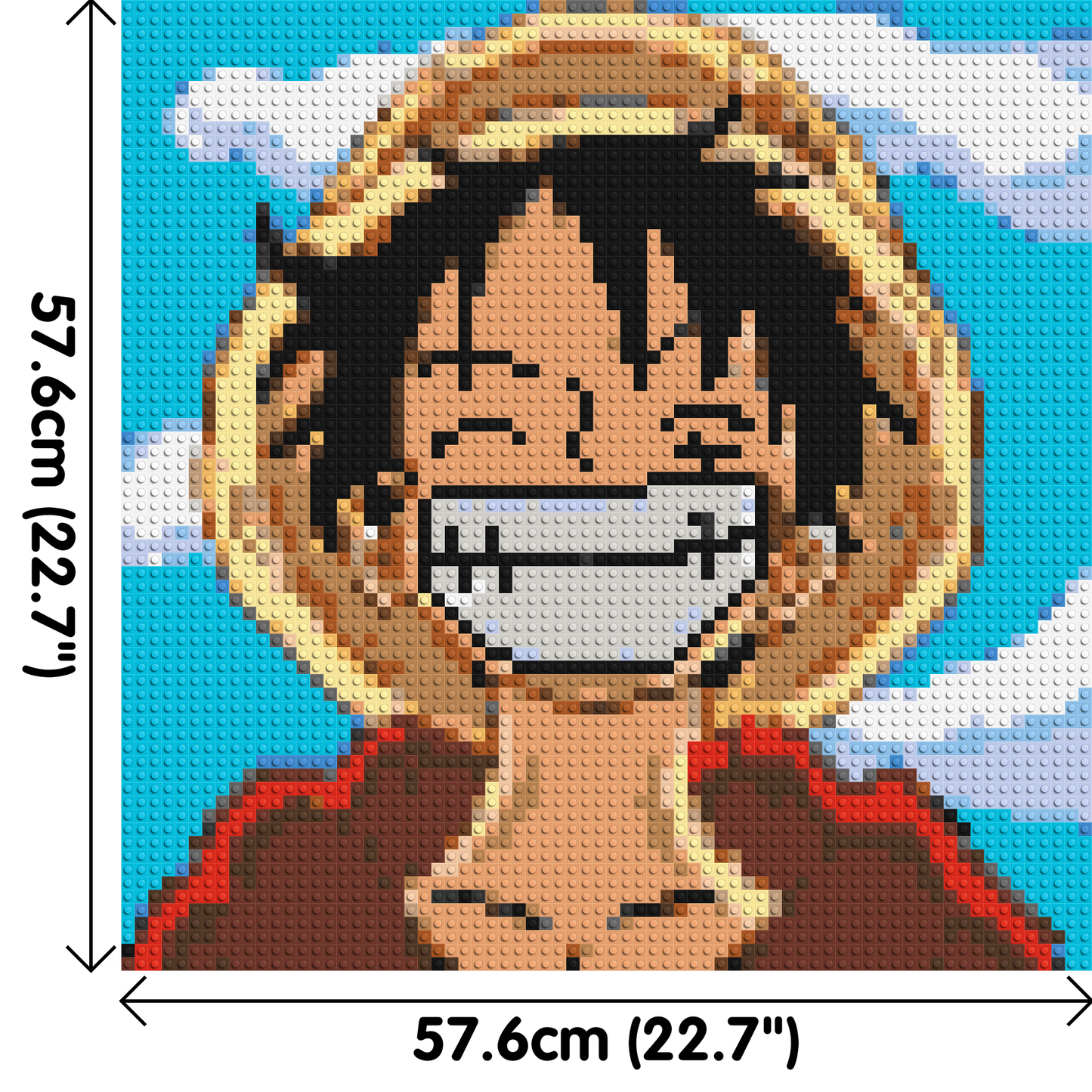 Monkey D. Luffy Pixel Art - Brick Art Mosaic Kit 3x3 large