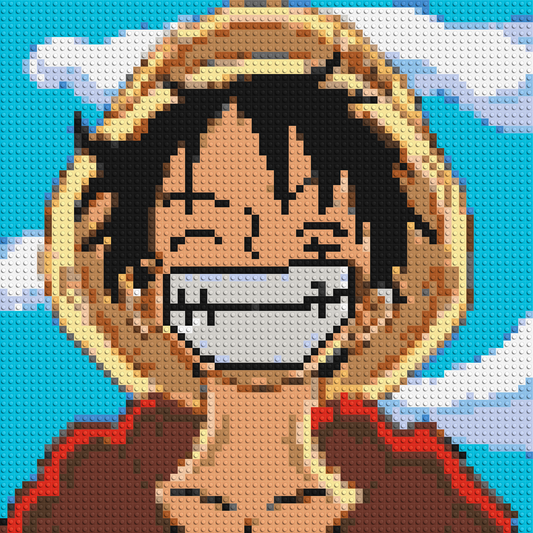 Monkey D. Luffy Pixel Art - Brick Art Mosaic Kit 3x3 large