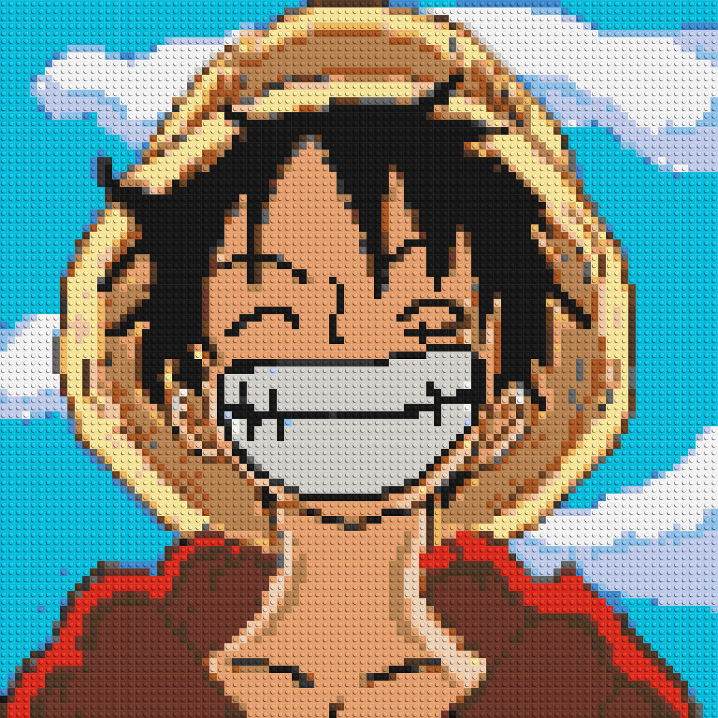 Monkey D. Luffy Pixel Art - Brick Art Mosaic Kit 4x4 large