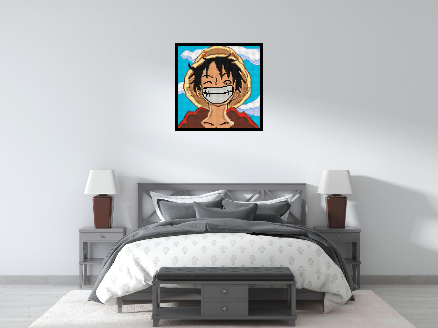 Monkey D. Luffy Pixel Art - Brick Art Mosaic Kit 4x4 large