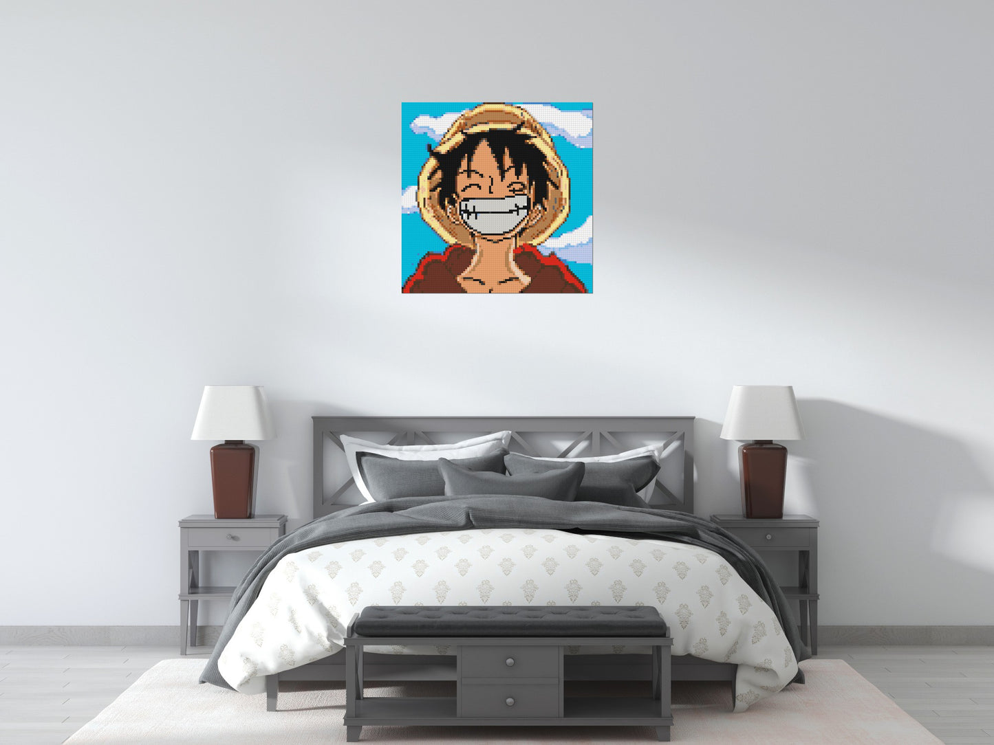 Monkey D. Luffy Pixel Art - Brick Art Mosaic Kit 4x4 large