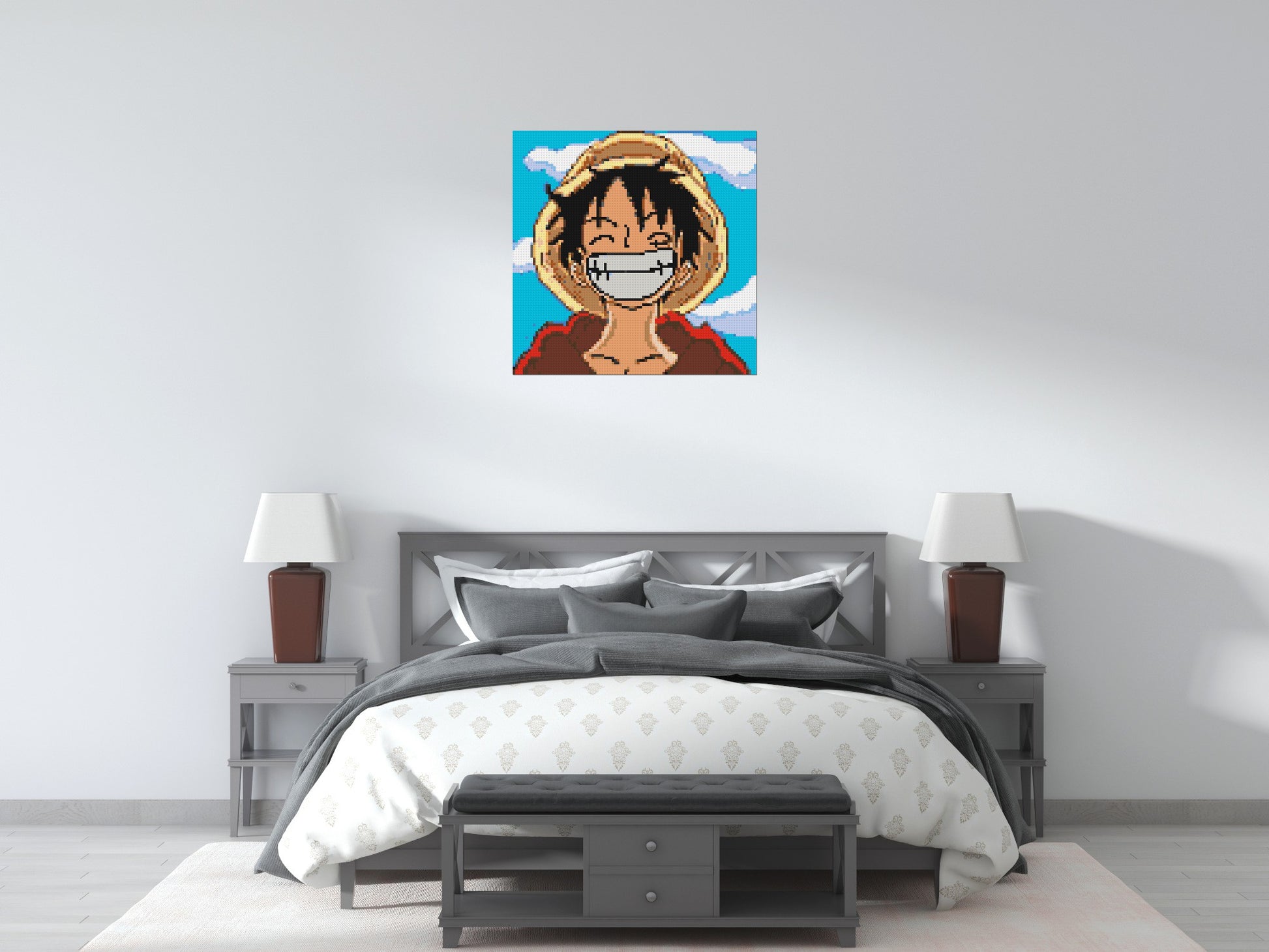 Monkey D. Luffy Pixel Art - Brick Art Mosaic Kit 4x4 scene