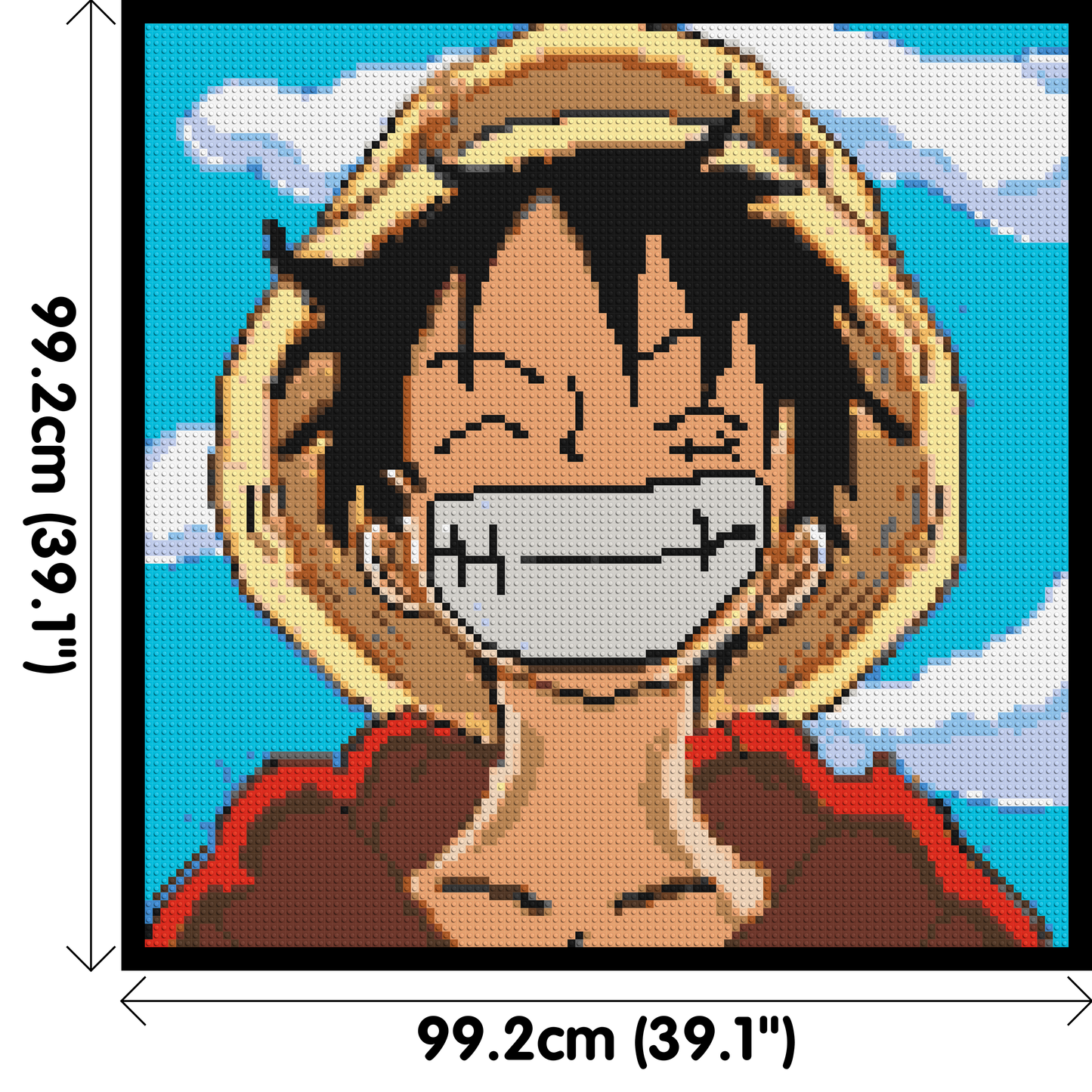 Monkey D. Luffy Pixel Art - Brick Art Mosaic Kit 5x5 large