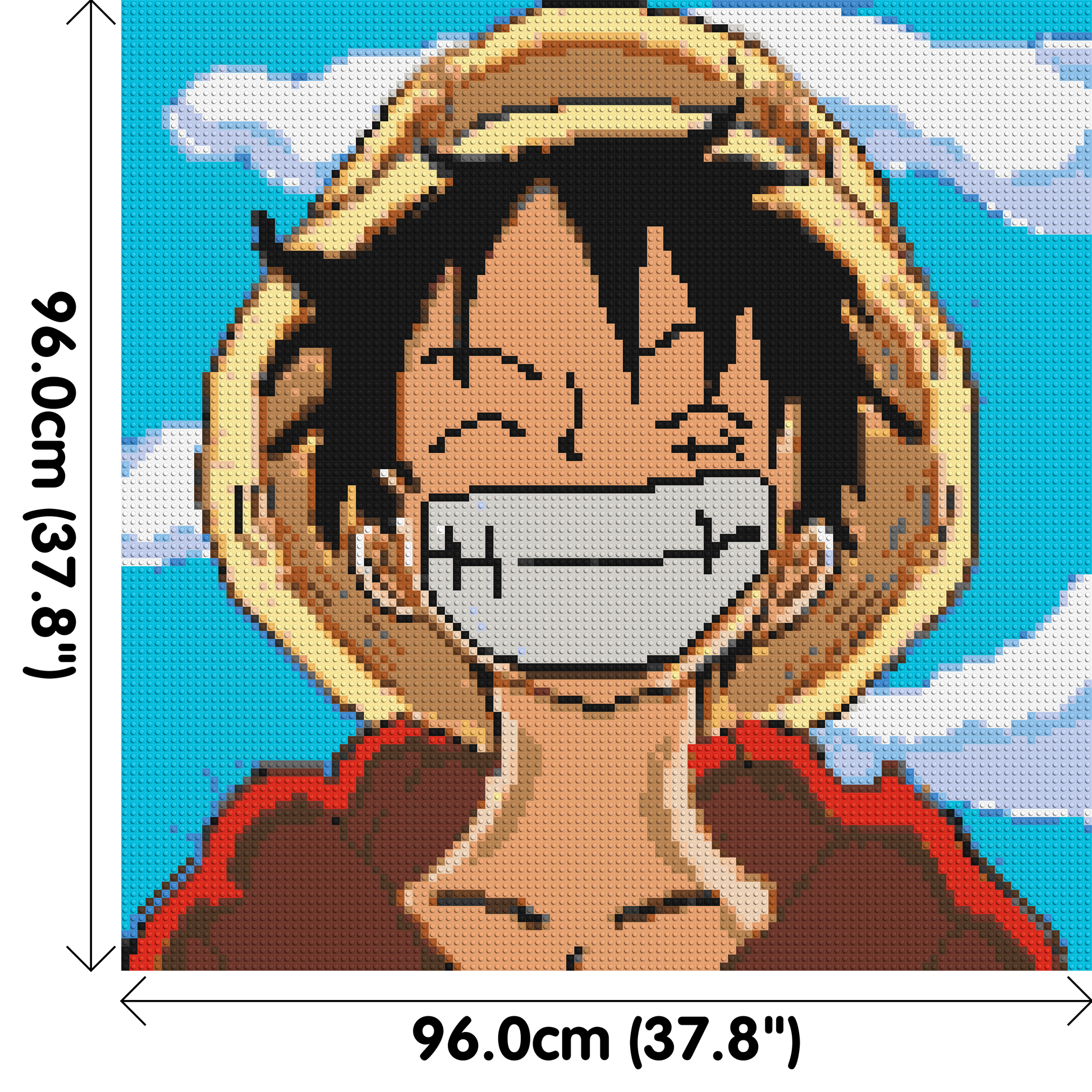 Monkey D. Luffy Pixel Art - Brick Art Mosaic Kit 5x5 dimensions