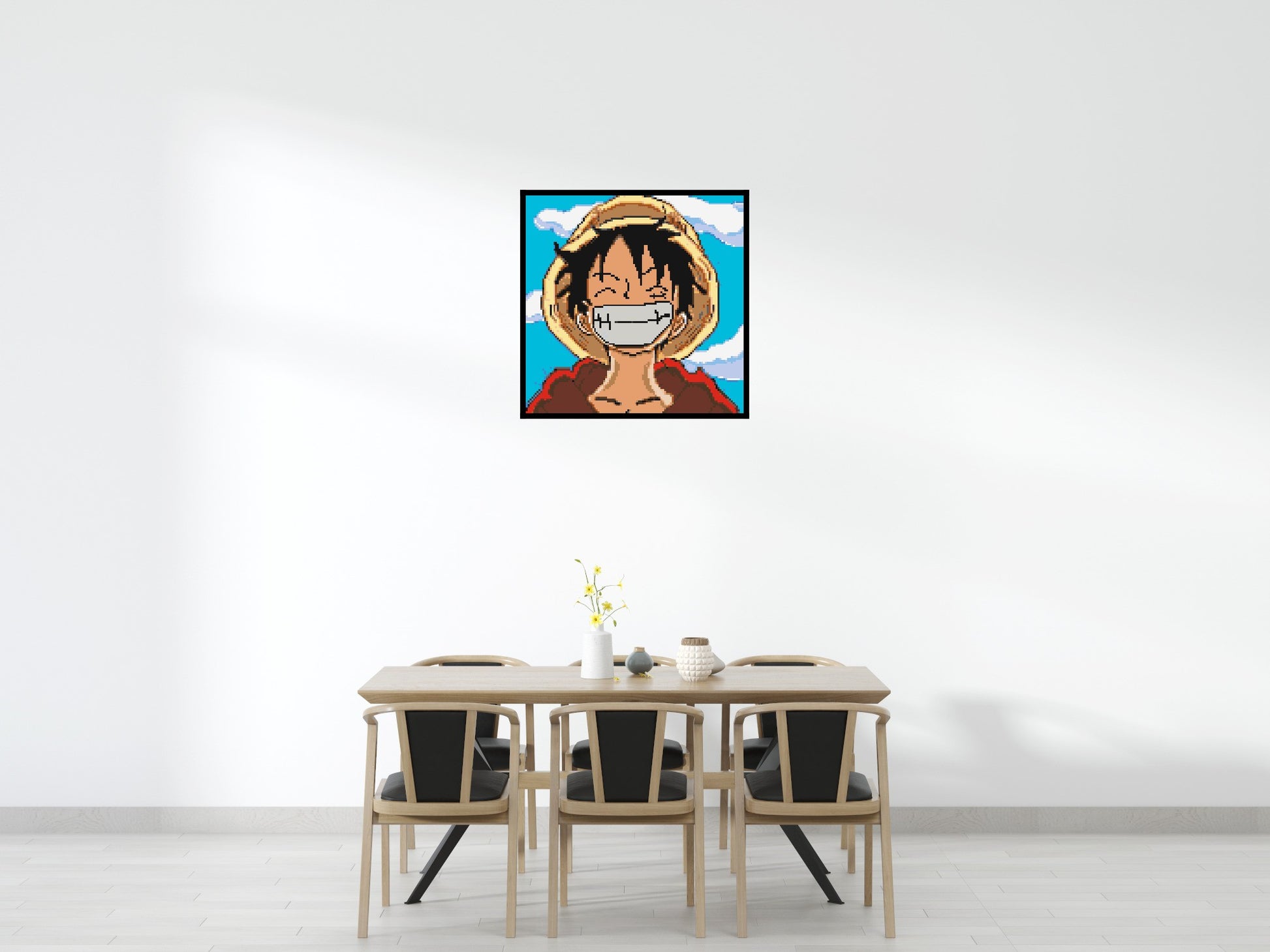 Monkey D. Luffy Pixel Art - Brick Art Mosaic Kit 5x5 scene with frame