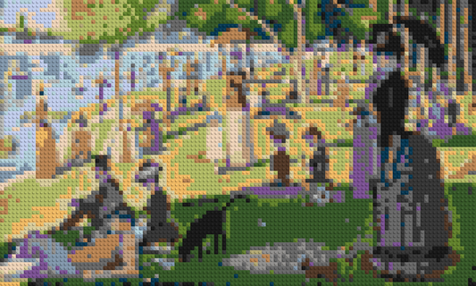 A Sunday Afternoon on the Island of La Grande Jatte By Georges Seurat - Brick Art Mosaic Kit 5x3 large