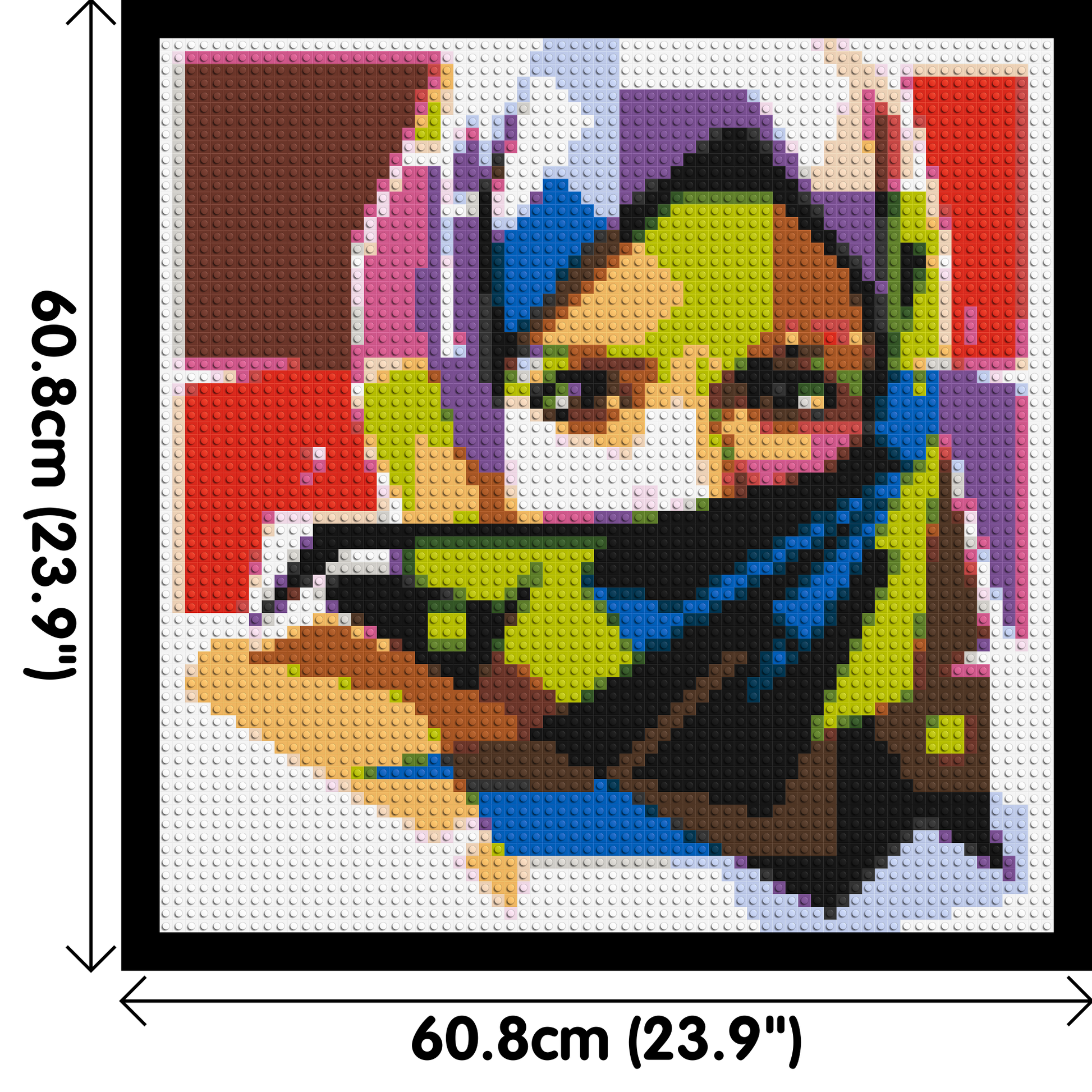 Colourful Woman with Hijab - Brick Art Mosaic Kit 3x3 dimensions with frame