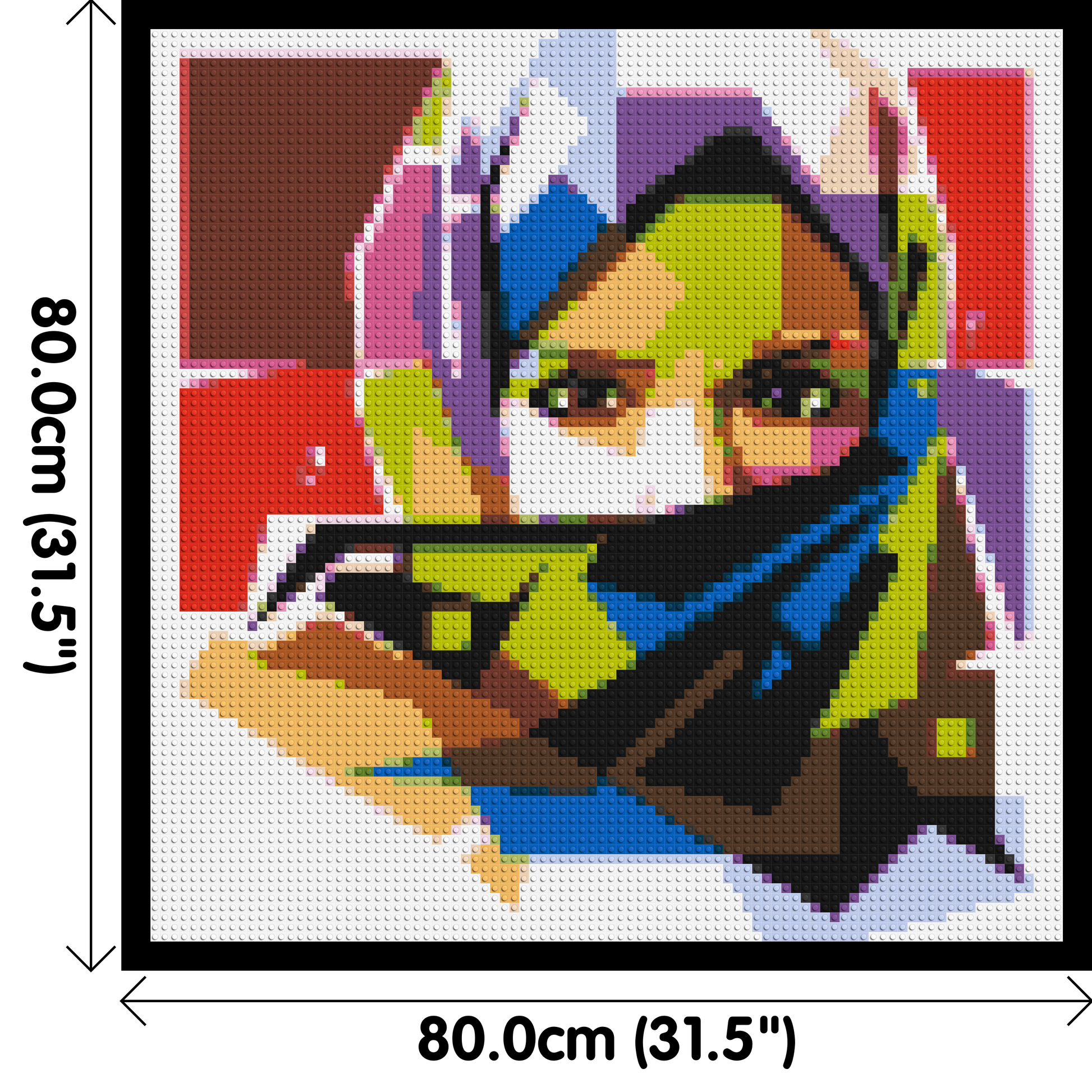 Colourful Woman with Hijab - Brick Art Mosaic Kit 4x4 dimensions with frame