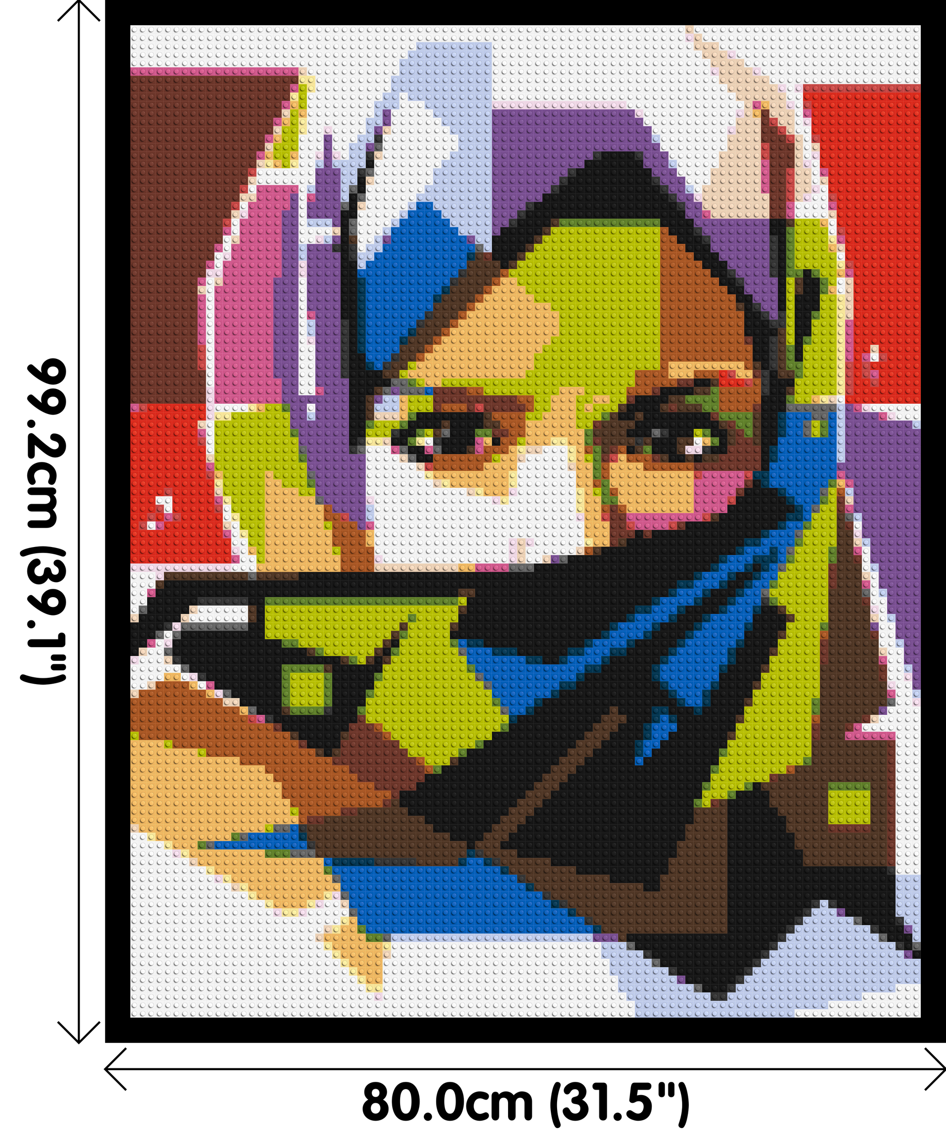 Colourful Woman with Hijab - Brick Art Mosaic Kit 4x5 dimensions with frame