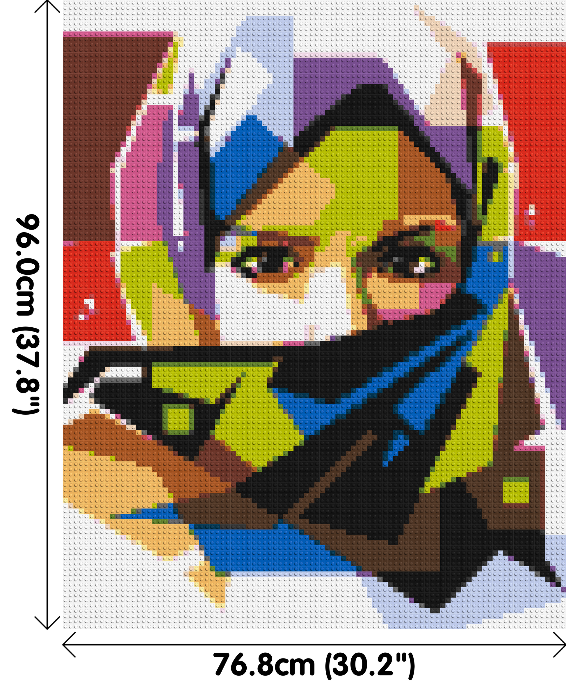 Colourful Woman with Hijab - Brick Art Mosaic Kit 4x5 dimensions