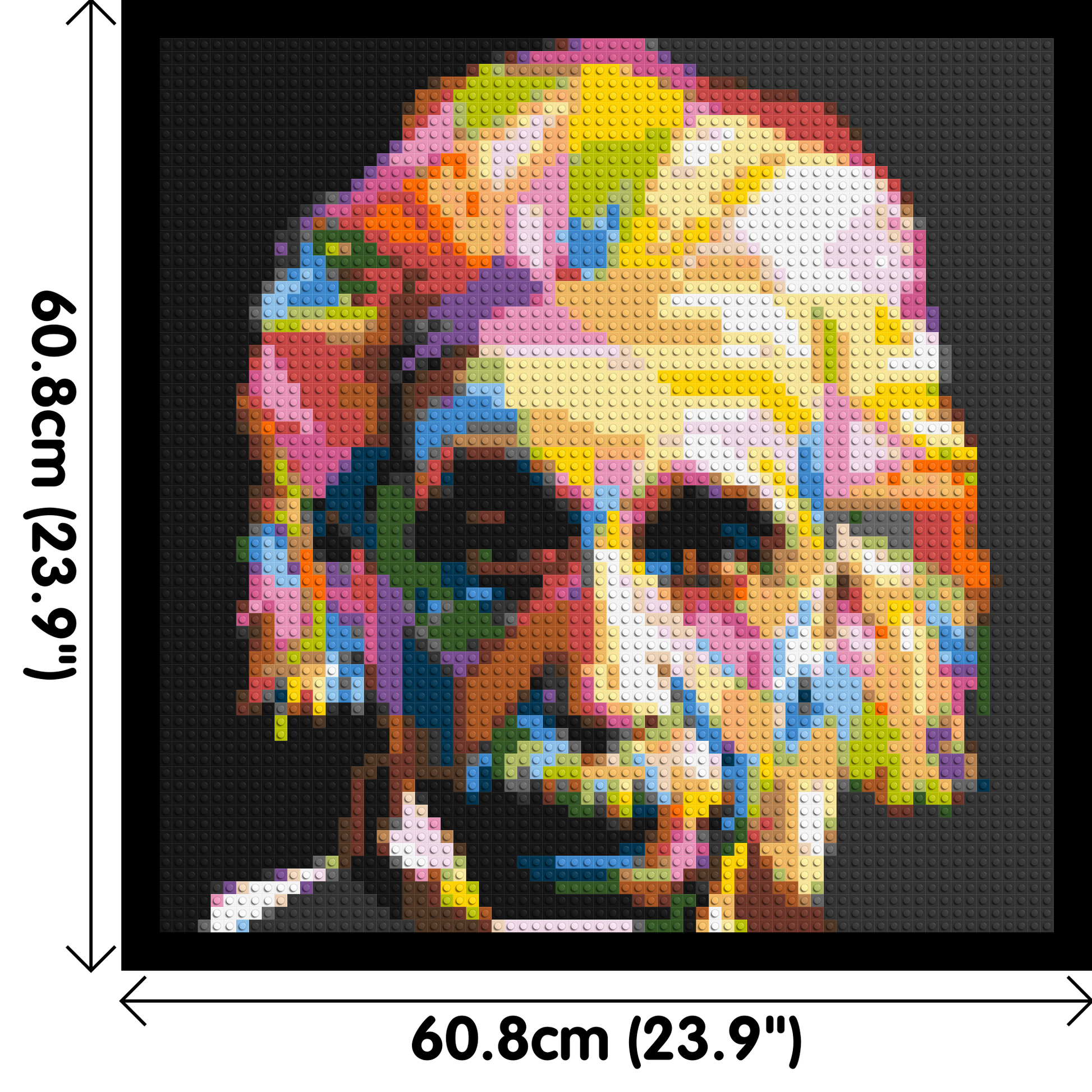 Albert Einstein - Brick Art Mosaic Kit 3x3 dimensions with frame