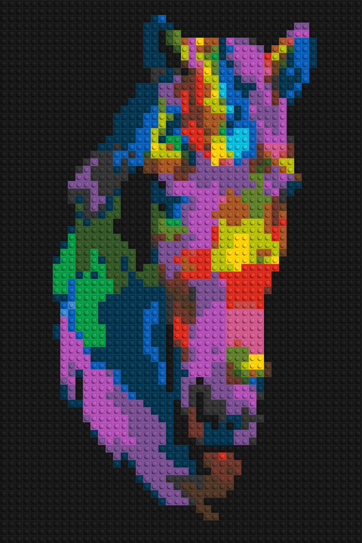 Horse Colourful Pop Art - Brick Art Mosaic Kit 2x3 large