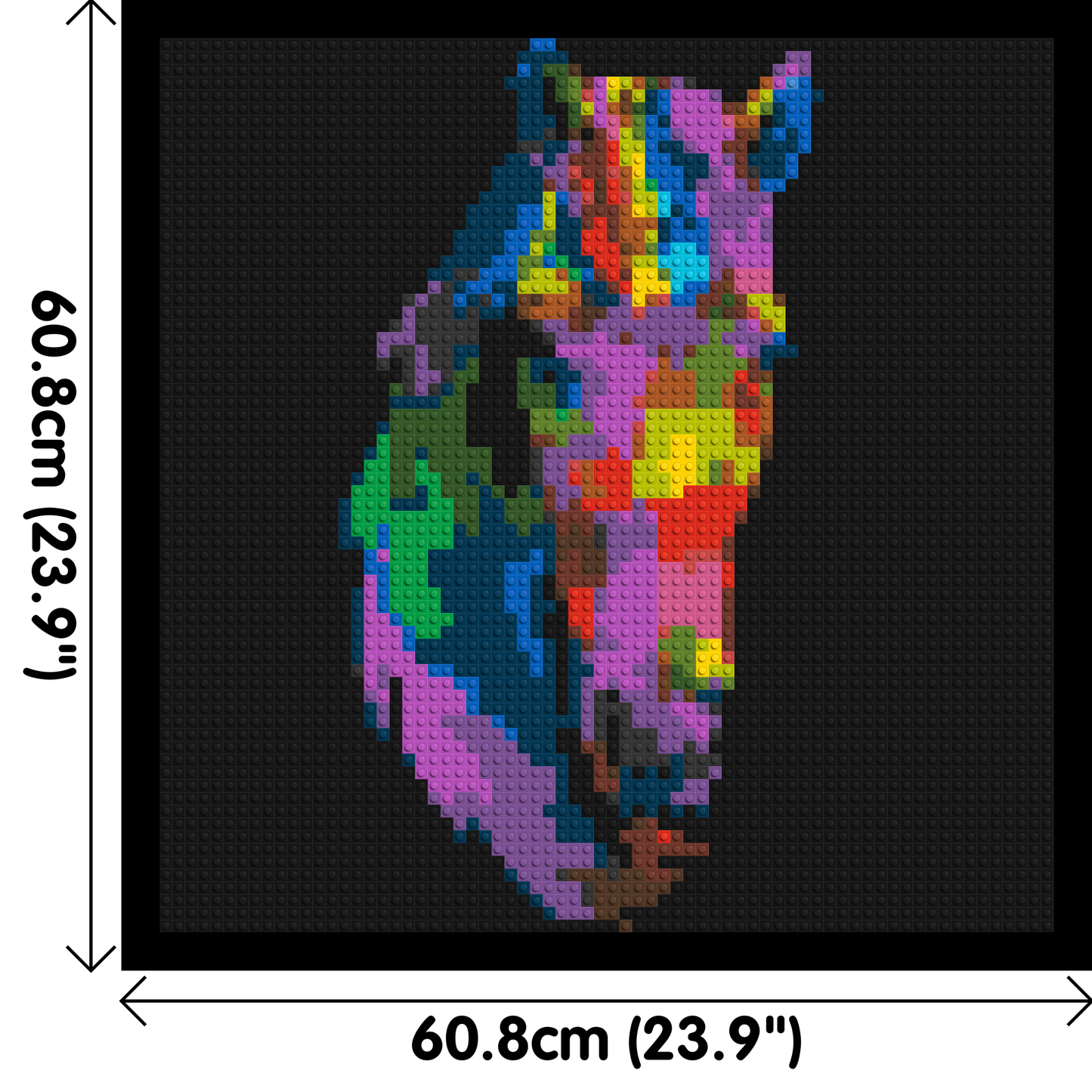 Horse Colourful Pop Art - Brick Art Mosaic Kit 3x3 large