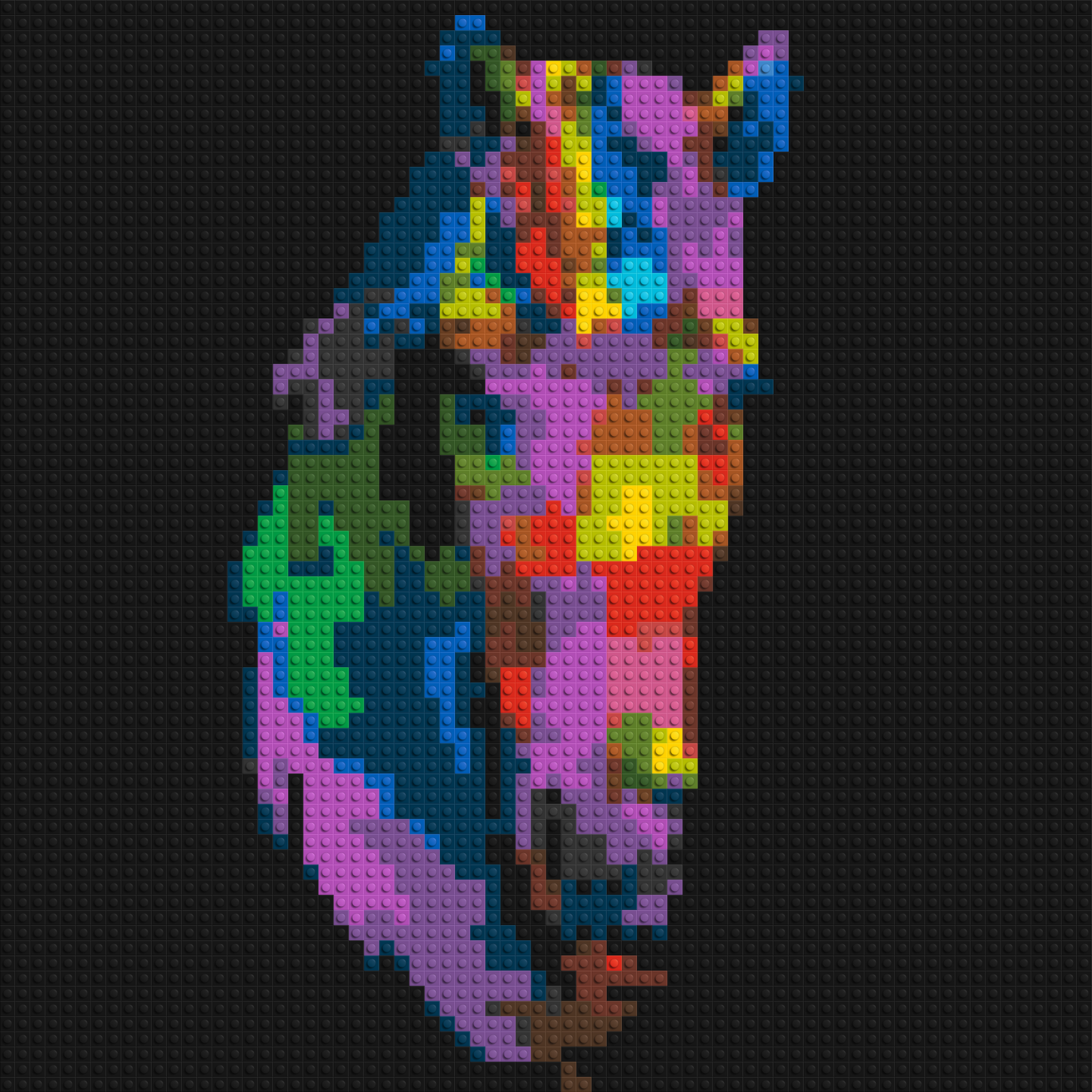 Horse Colourful Pop Art - Brick Art Mosaic Kit 3x3 large