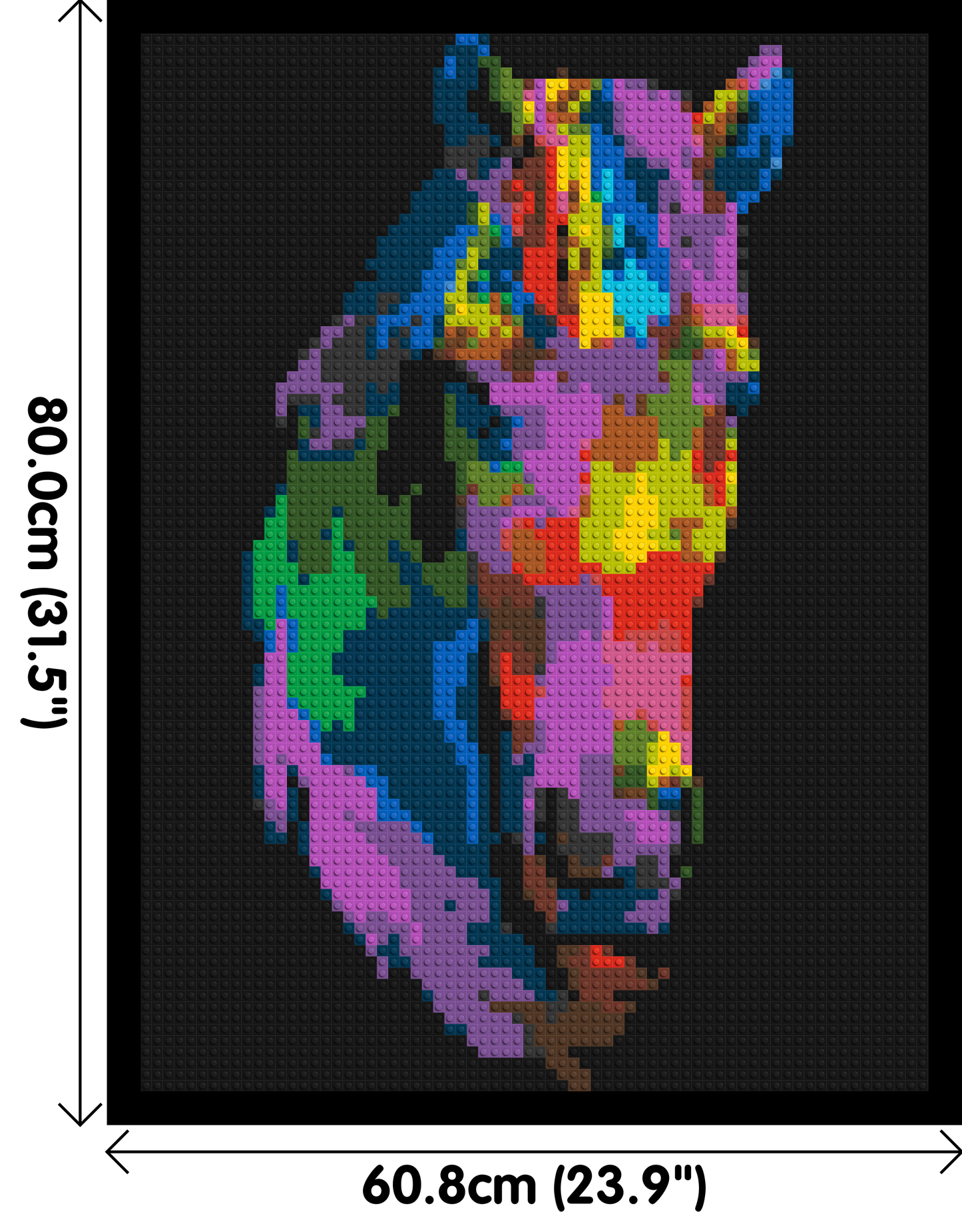 Horse Colourful Pop Art - Brick Art Mosaic Kit 3x4 large