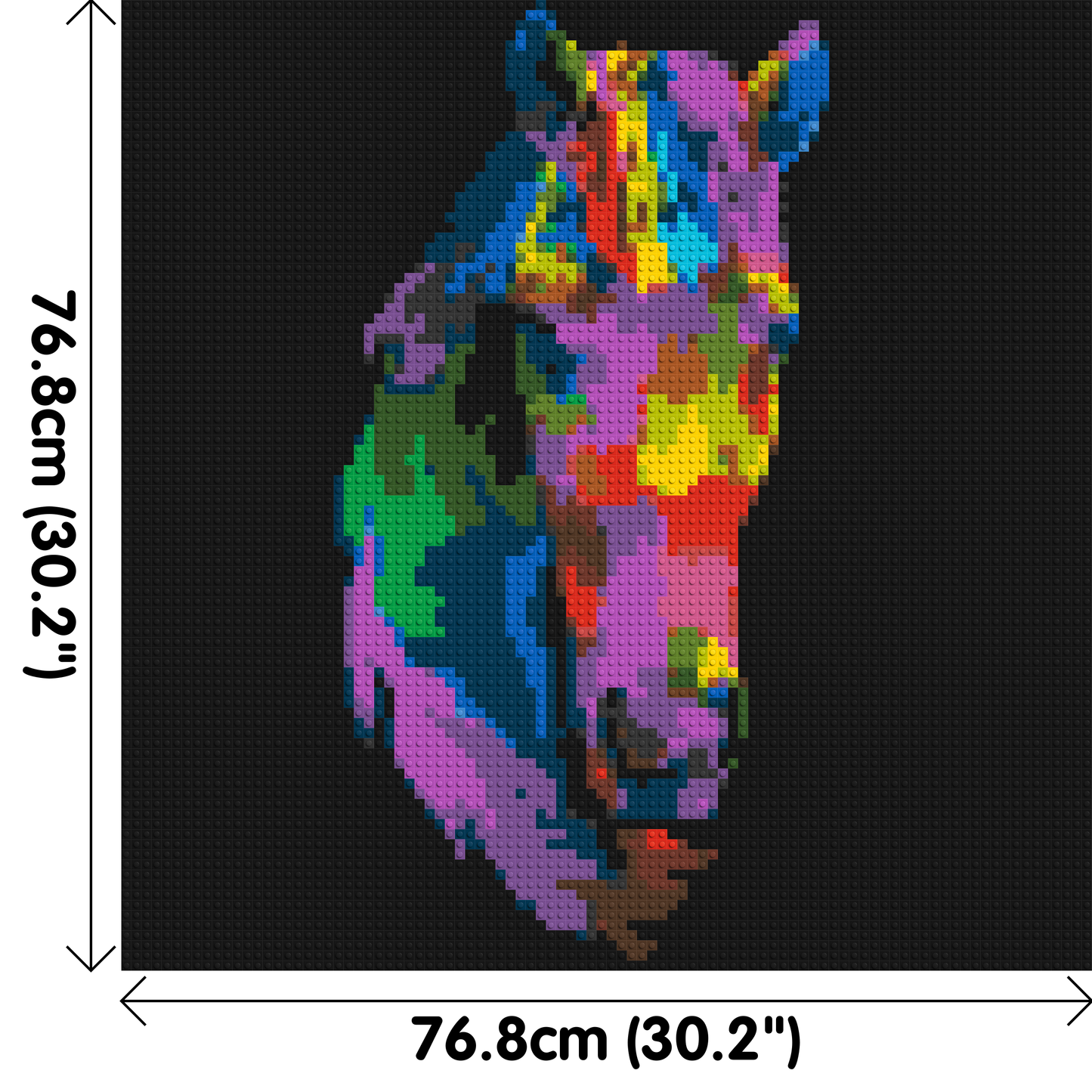 Horse Colourful Pop Art - Brick Art Mosaic Kit 4x4 large