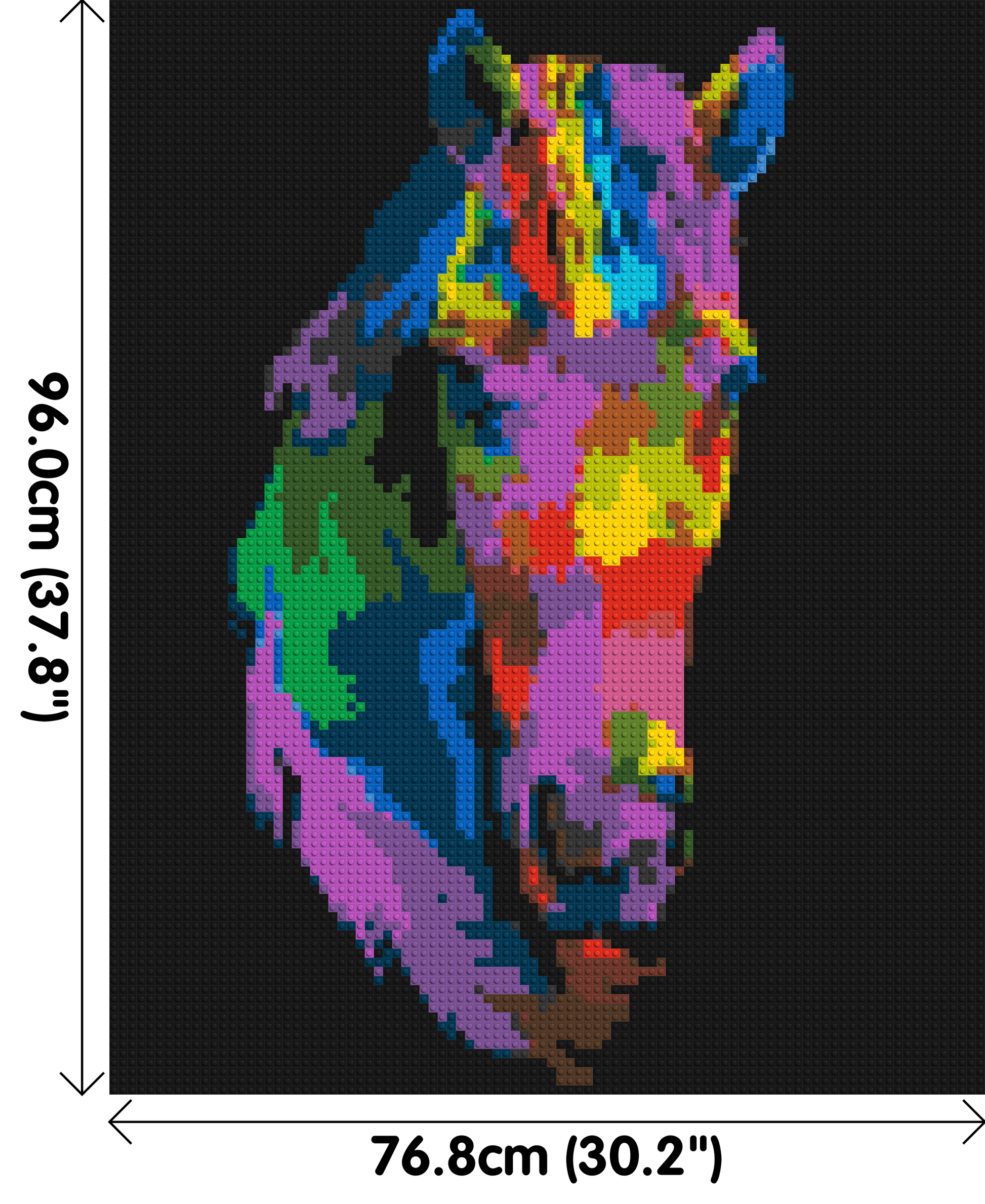 Horse Colourful Pop Art - Brick Art Mosaic Kit 4x5 dimensions