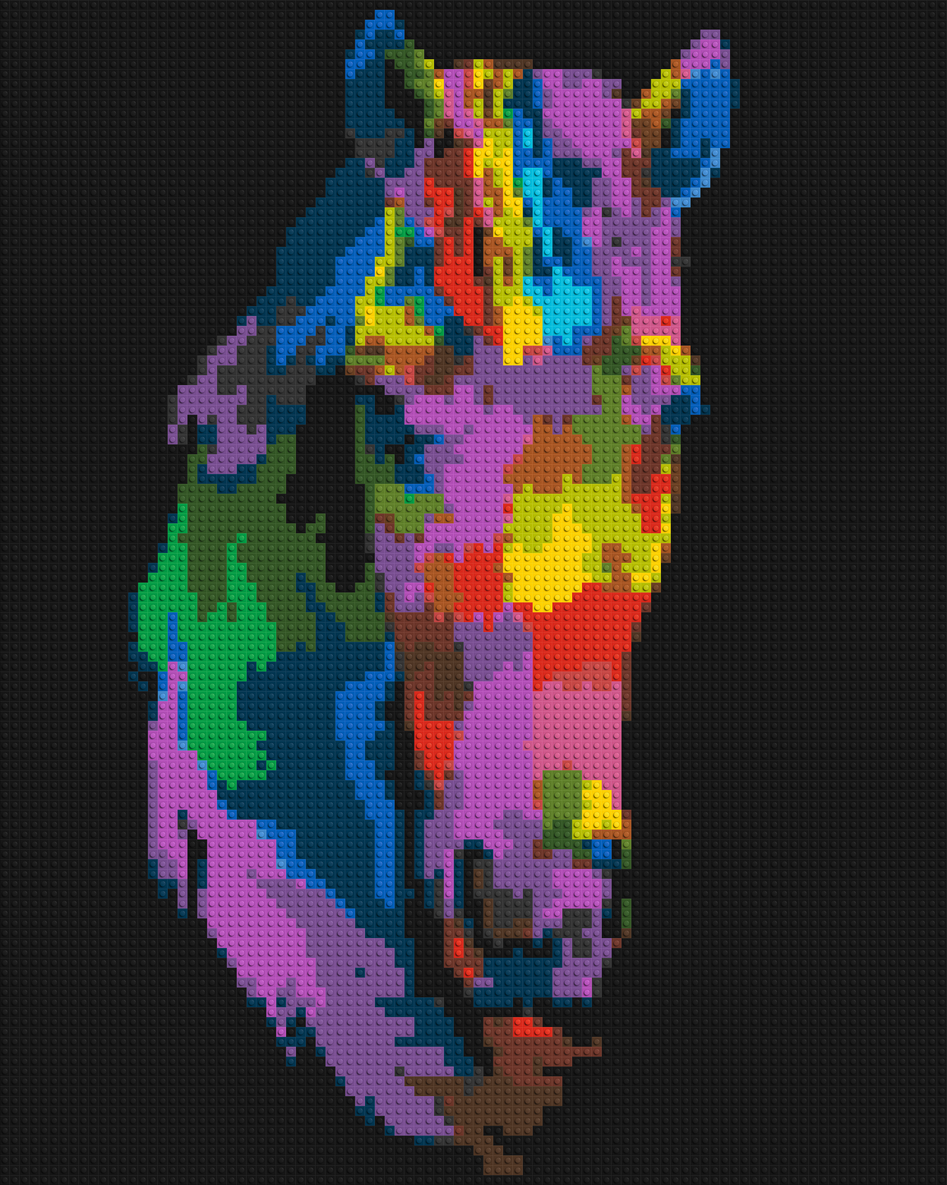 Horse Colourful Pop Art - Brick Art Mosaic Kit 4x5 large