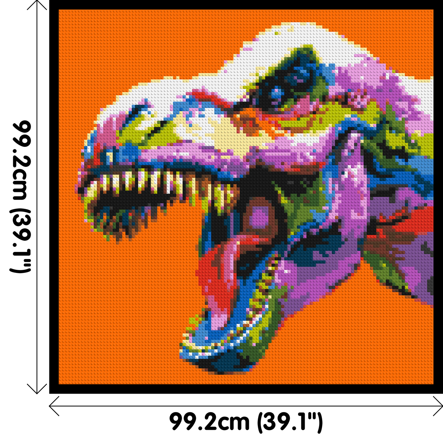 Dinosaur Colourful Pop Art  - Brick Art Mosaic Kit 5x5 large