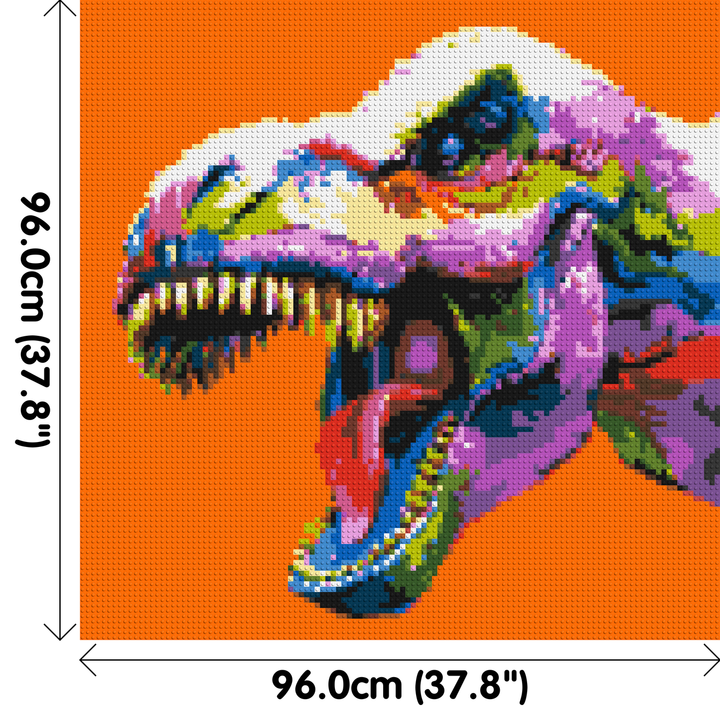 Dinosaur Colourful Pop Art  - Brick Art Mosaic Kit 5x5 large