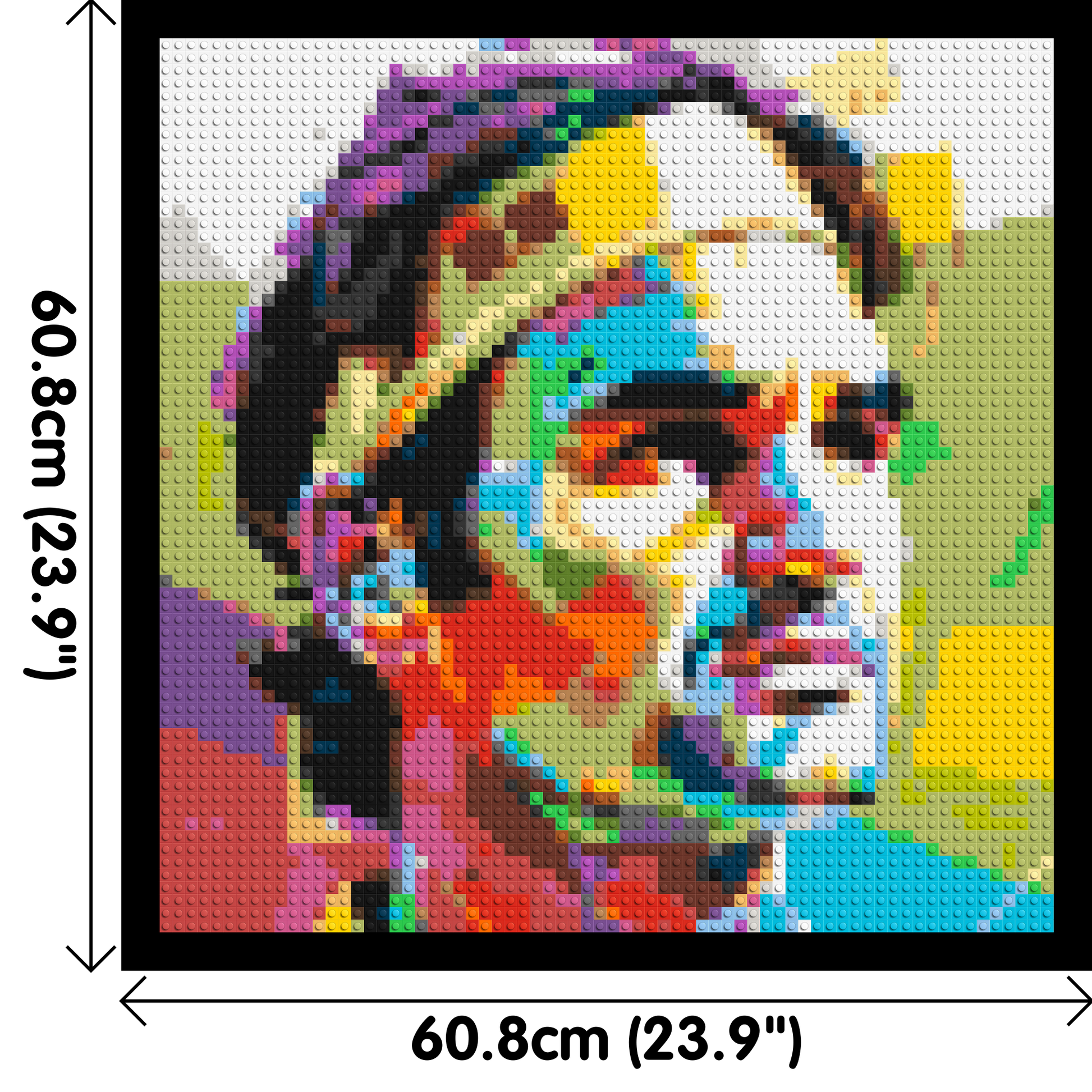 Roger Federer - Brick Art Mosaic Kit 3x3 dimensions with frame