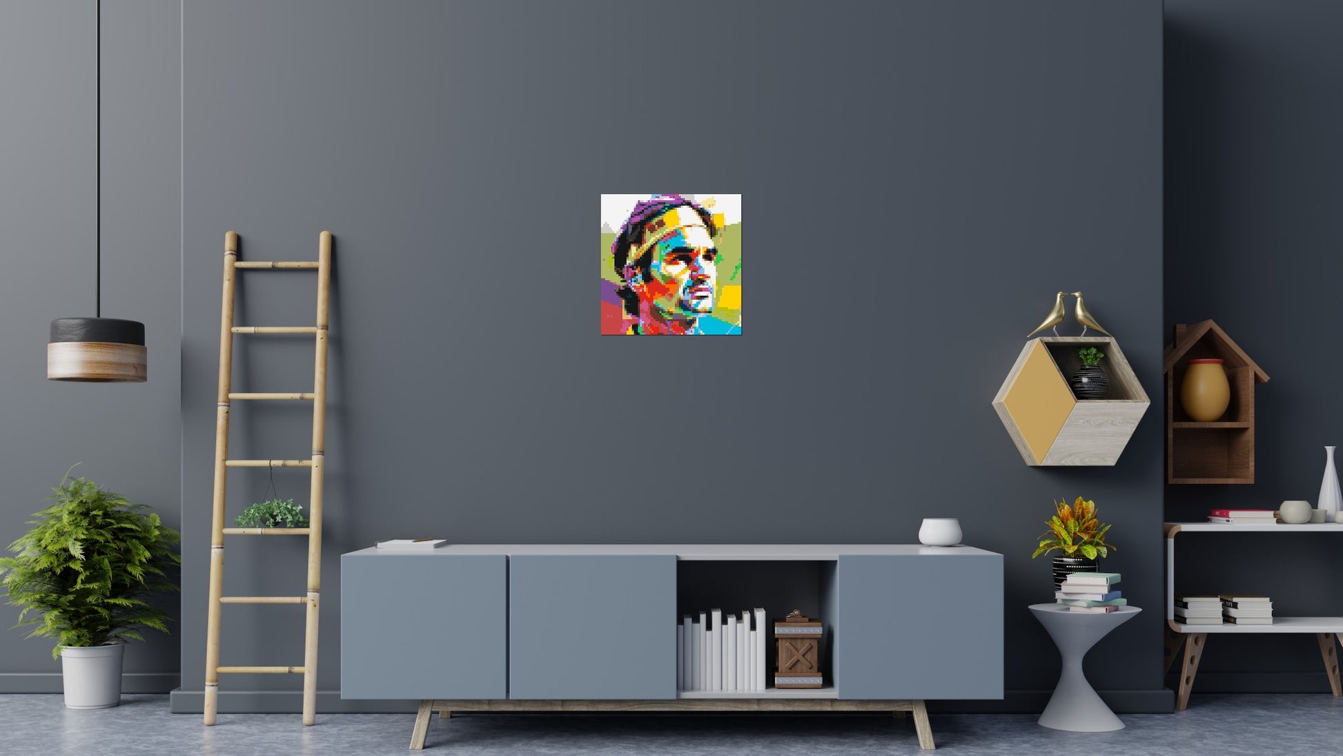 Roger Federer - Brick Art Mosaic Kit 3x3 scene