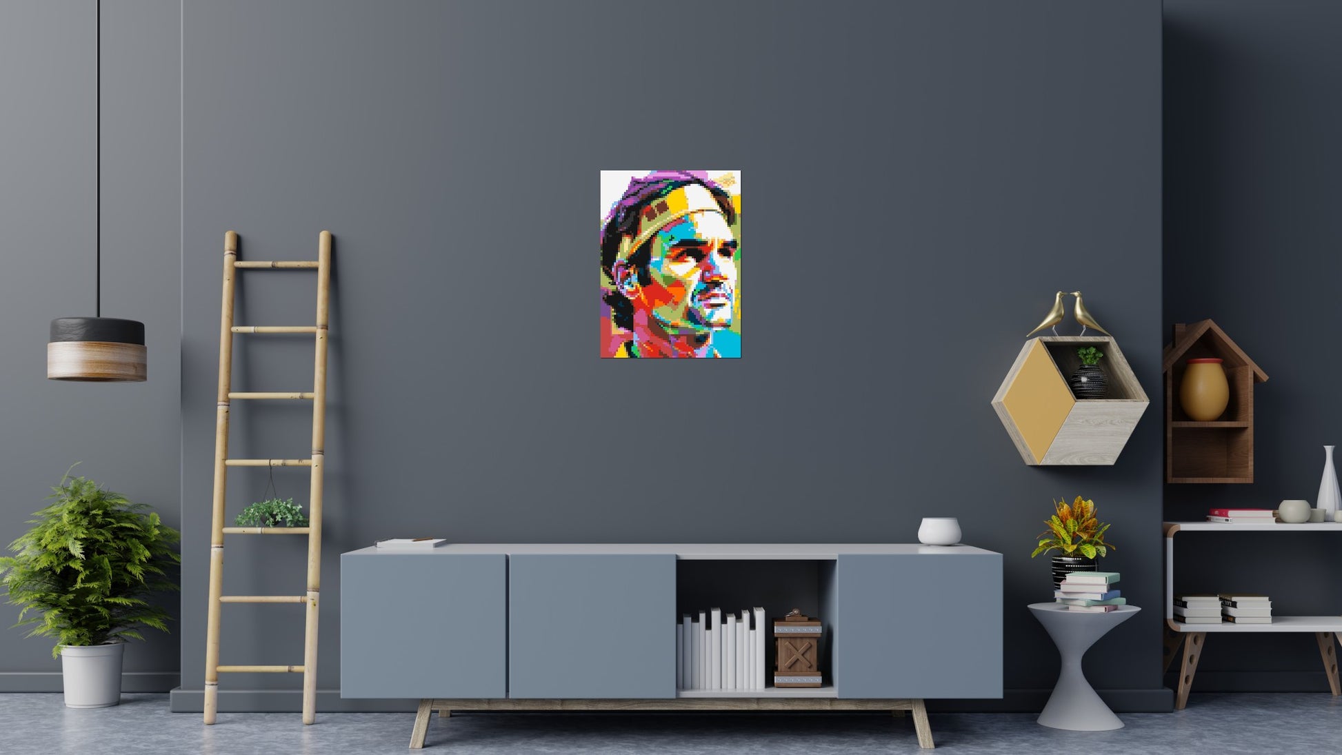 Roger Federer - Brick Art Mosaic Kit 3x4 scene